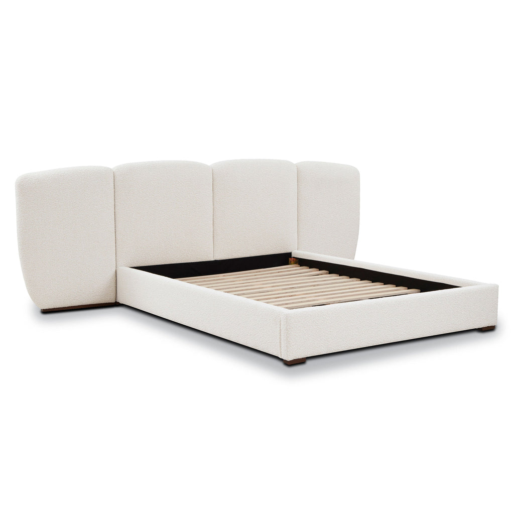 Lit | Boucle Blanche Écume | Grand (Queen)