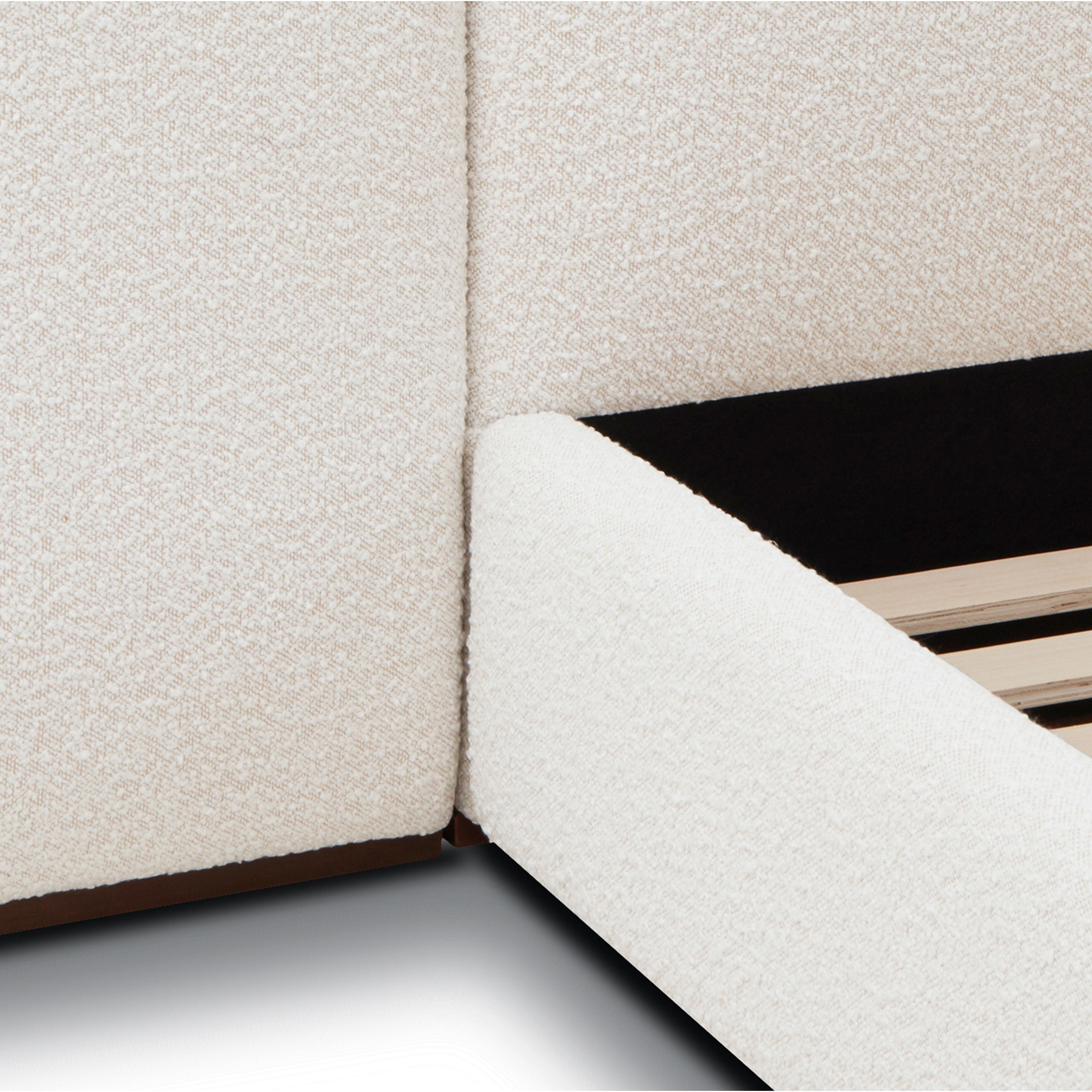 Lit | Boucle Blanche Écume | Grand (Queen)