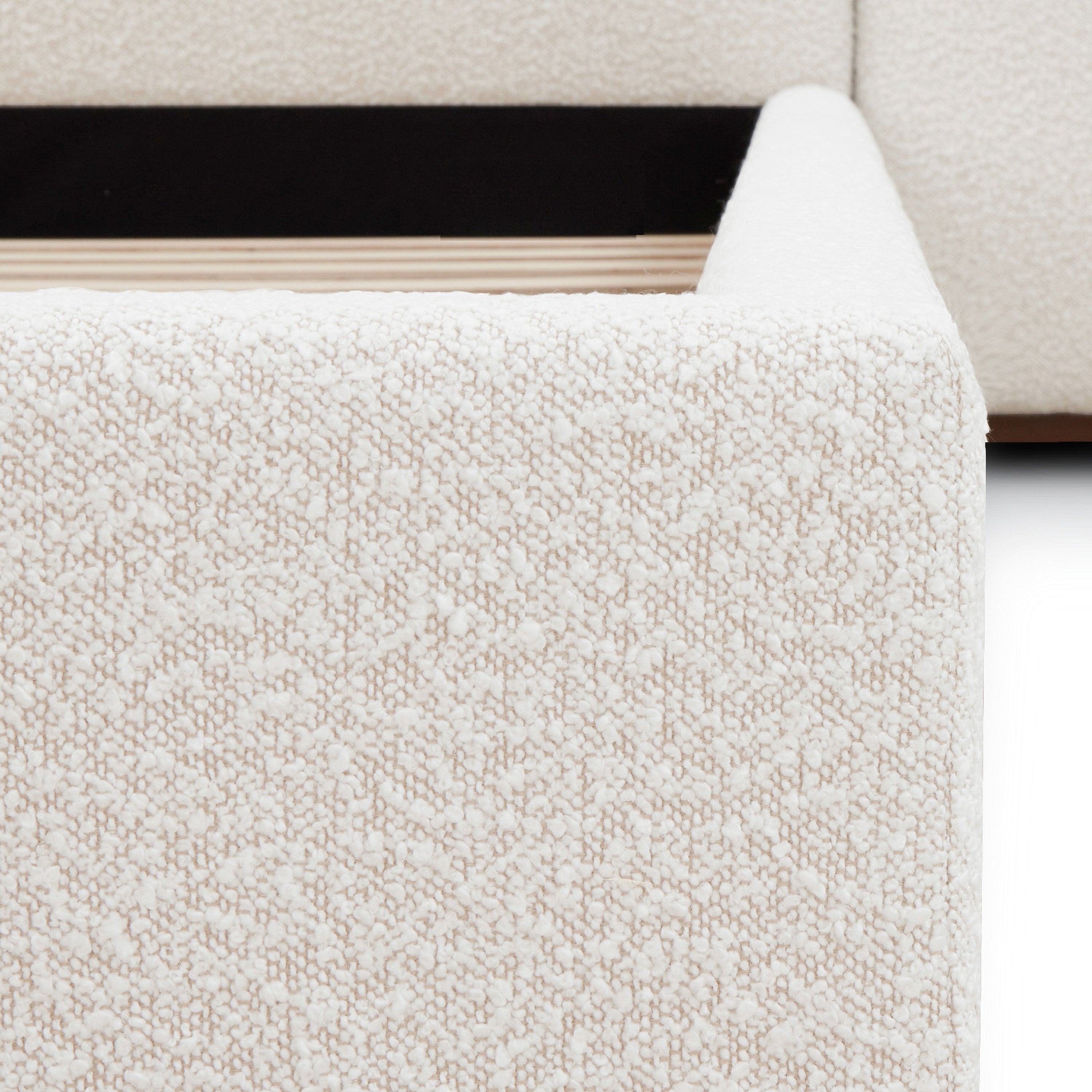 Lit | Boucle Blanche Écume | Grand (Queen)