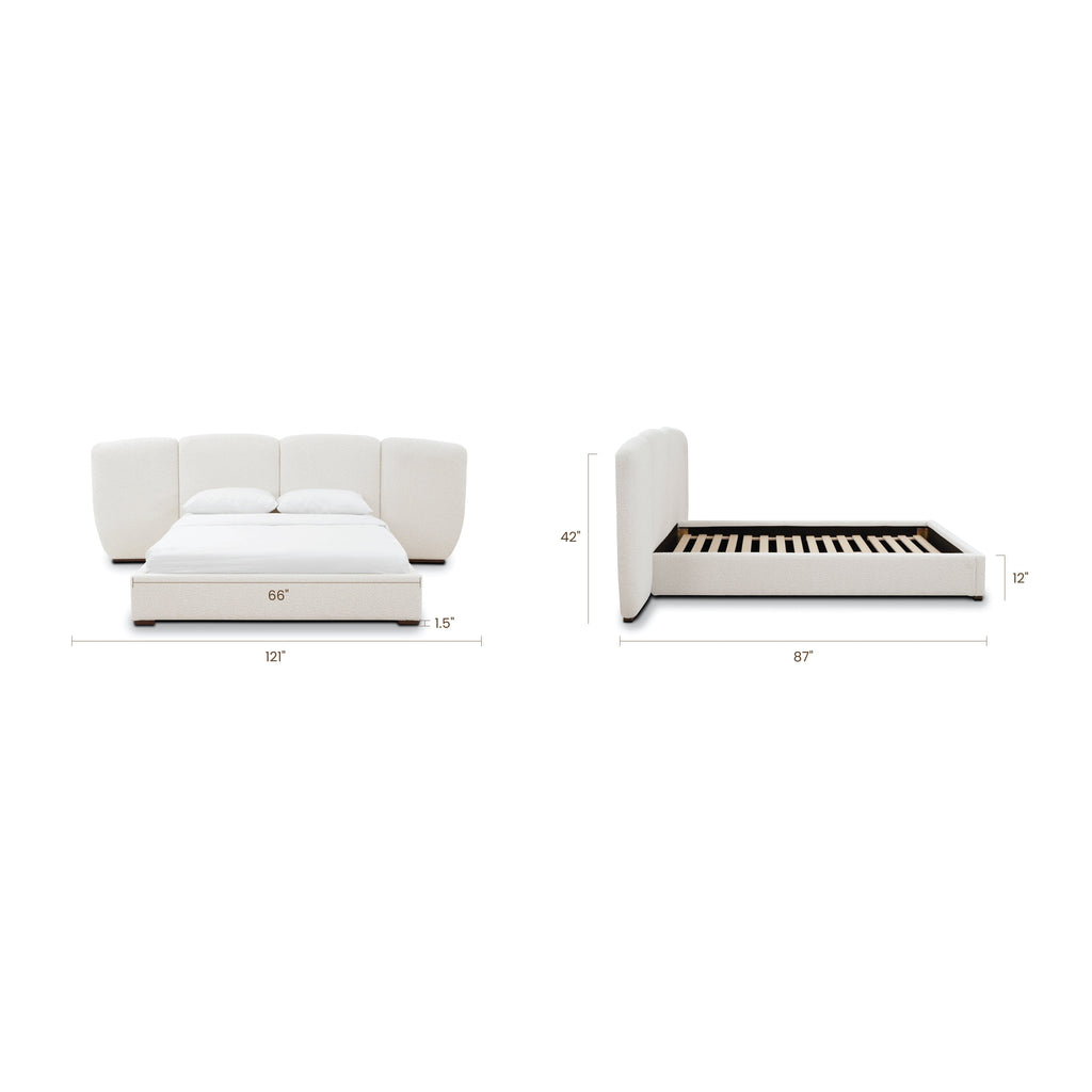 Lit | Boucle Blanche Écume | Grand (Queen)