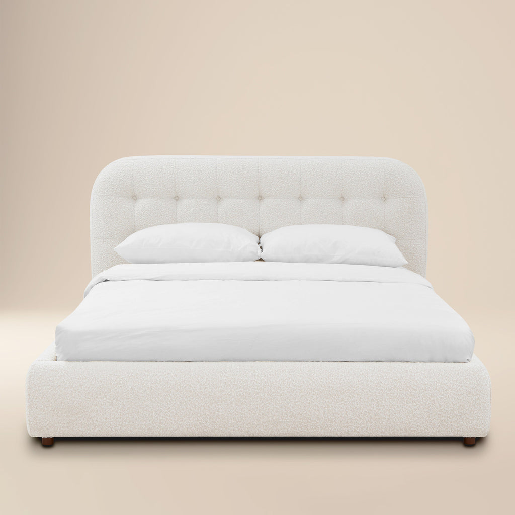 Lit | Boucle blanc écru | Grand lit