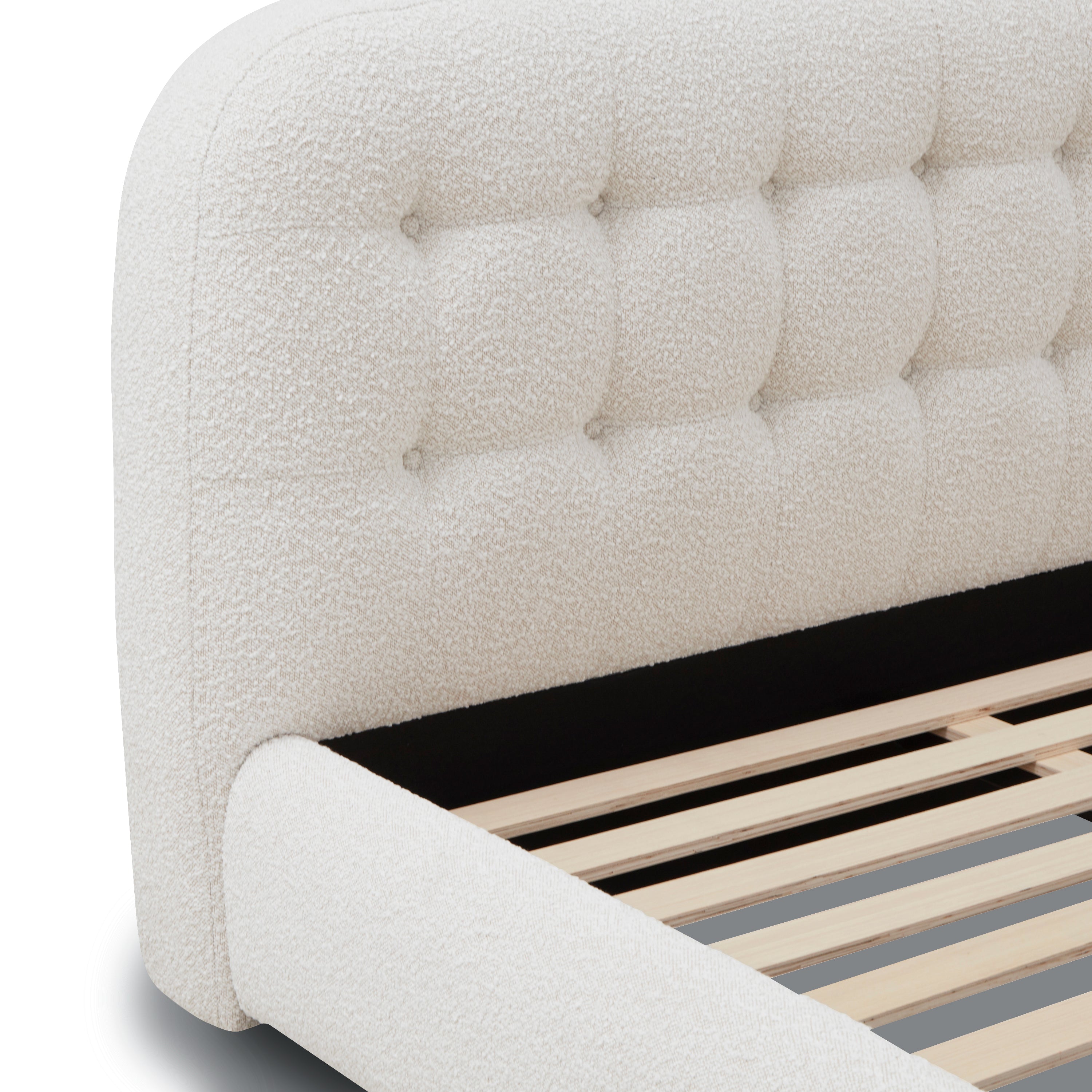 Lit | Boucle blanc écru | Grand lit