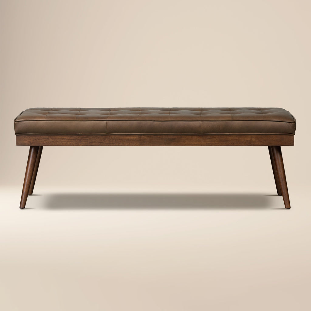 Banc en cuir | Marron cacao