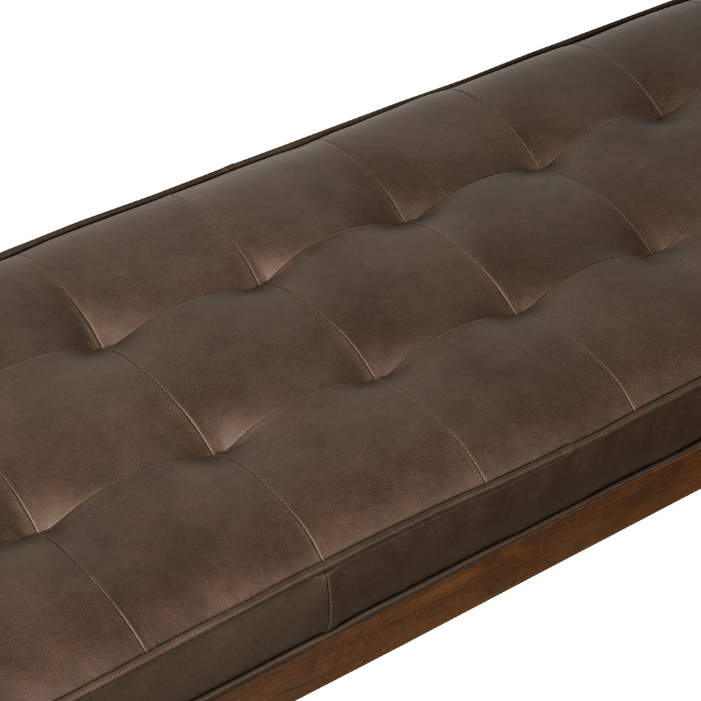 Banc en cuir | Marron cacao
