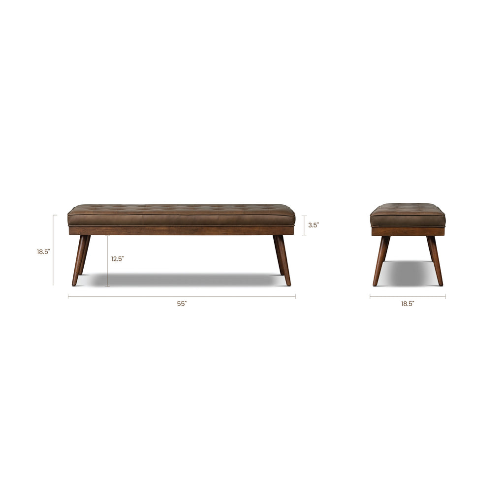 Banc en cuir | Marron cacao