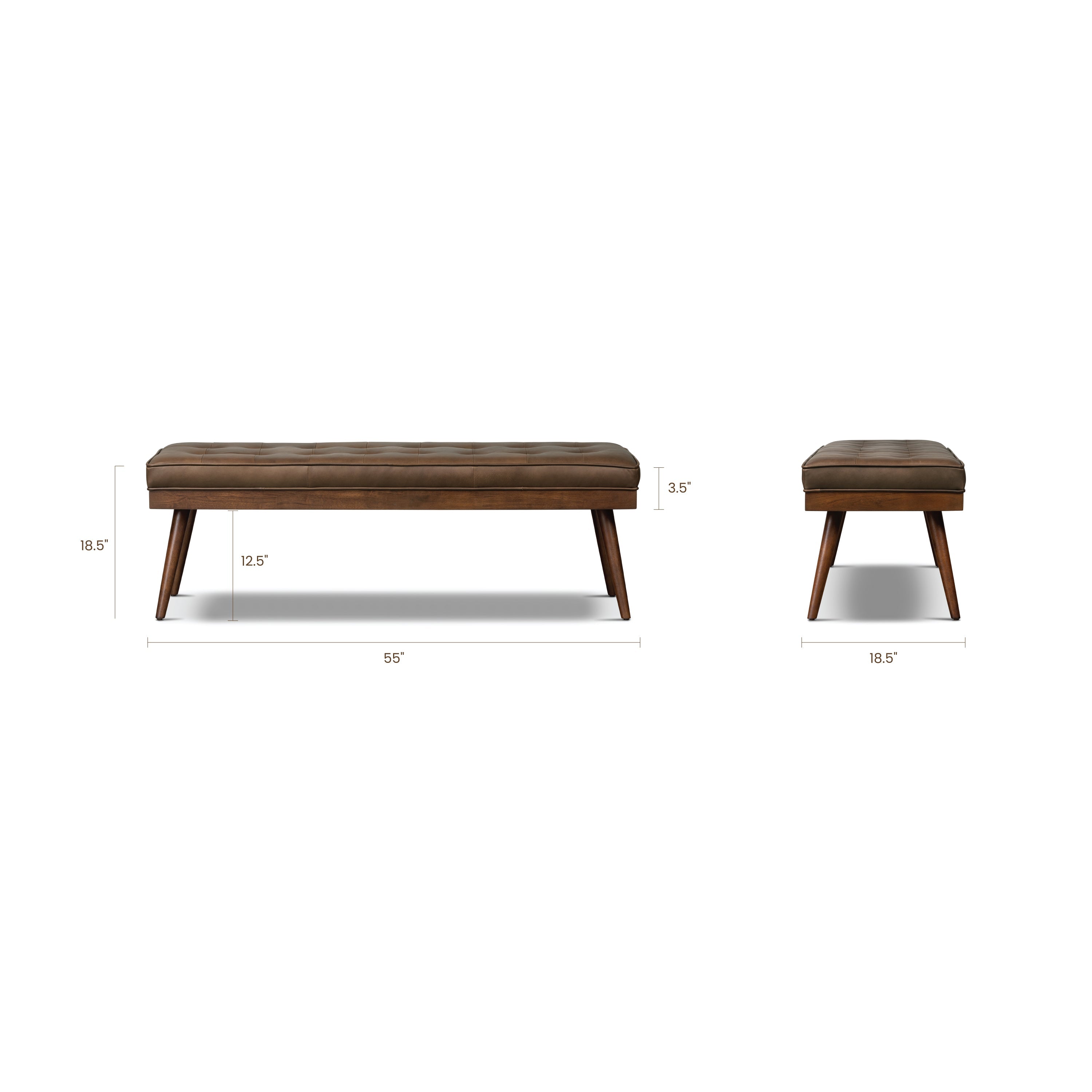 Banc en cuir | Marron cacao
