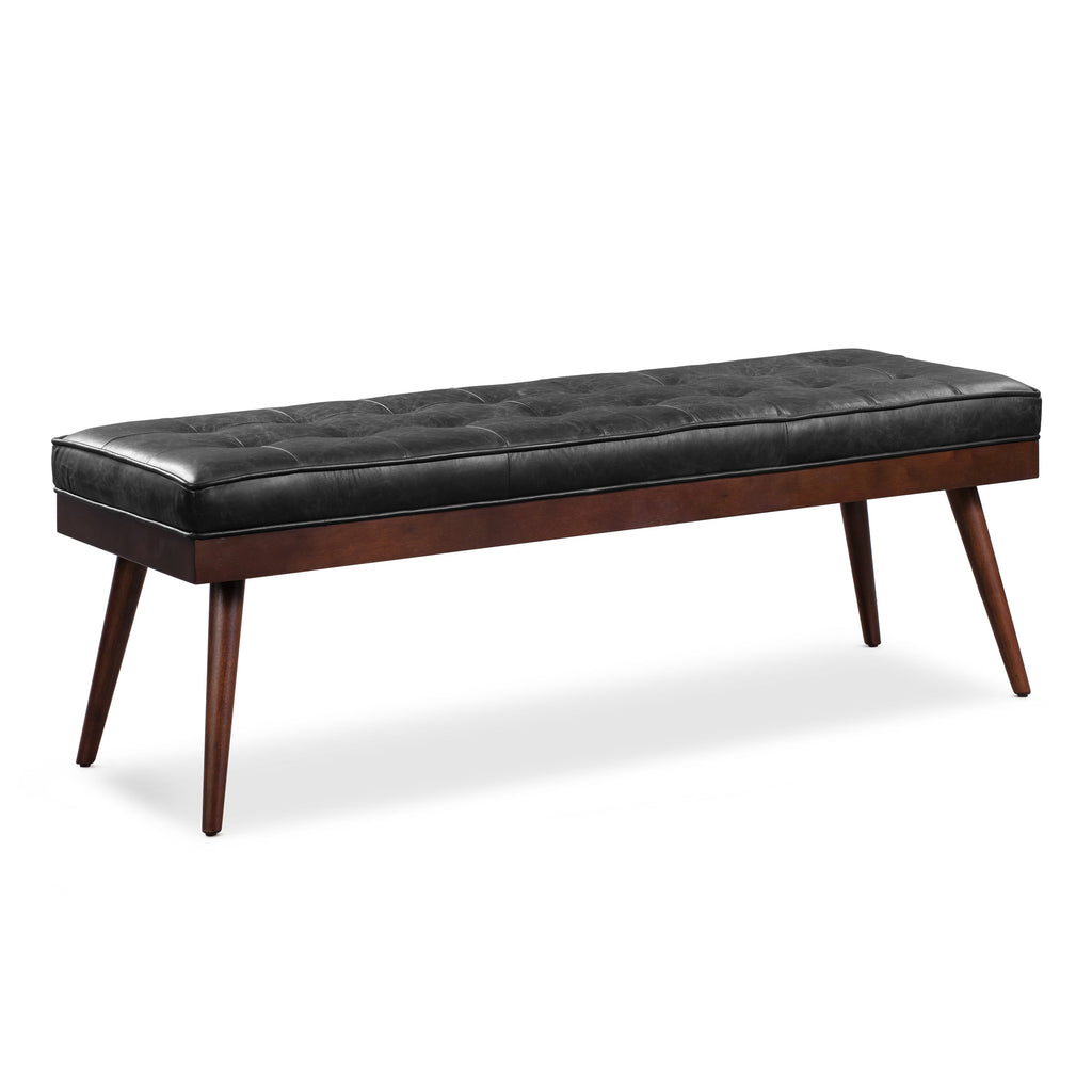 Banc en cuir | Noir onyx