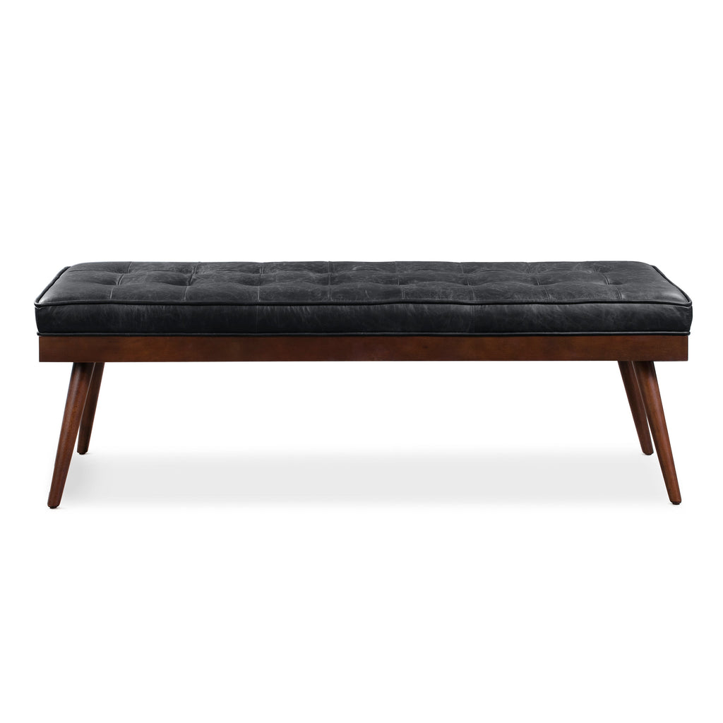 Banc en cuir | Noir onyx