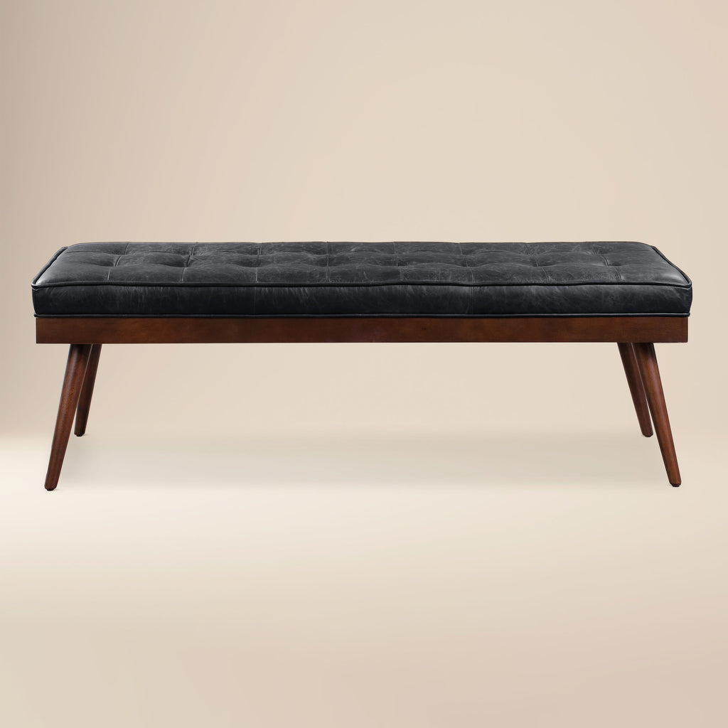 Banc en cuir | Noir onyx