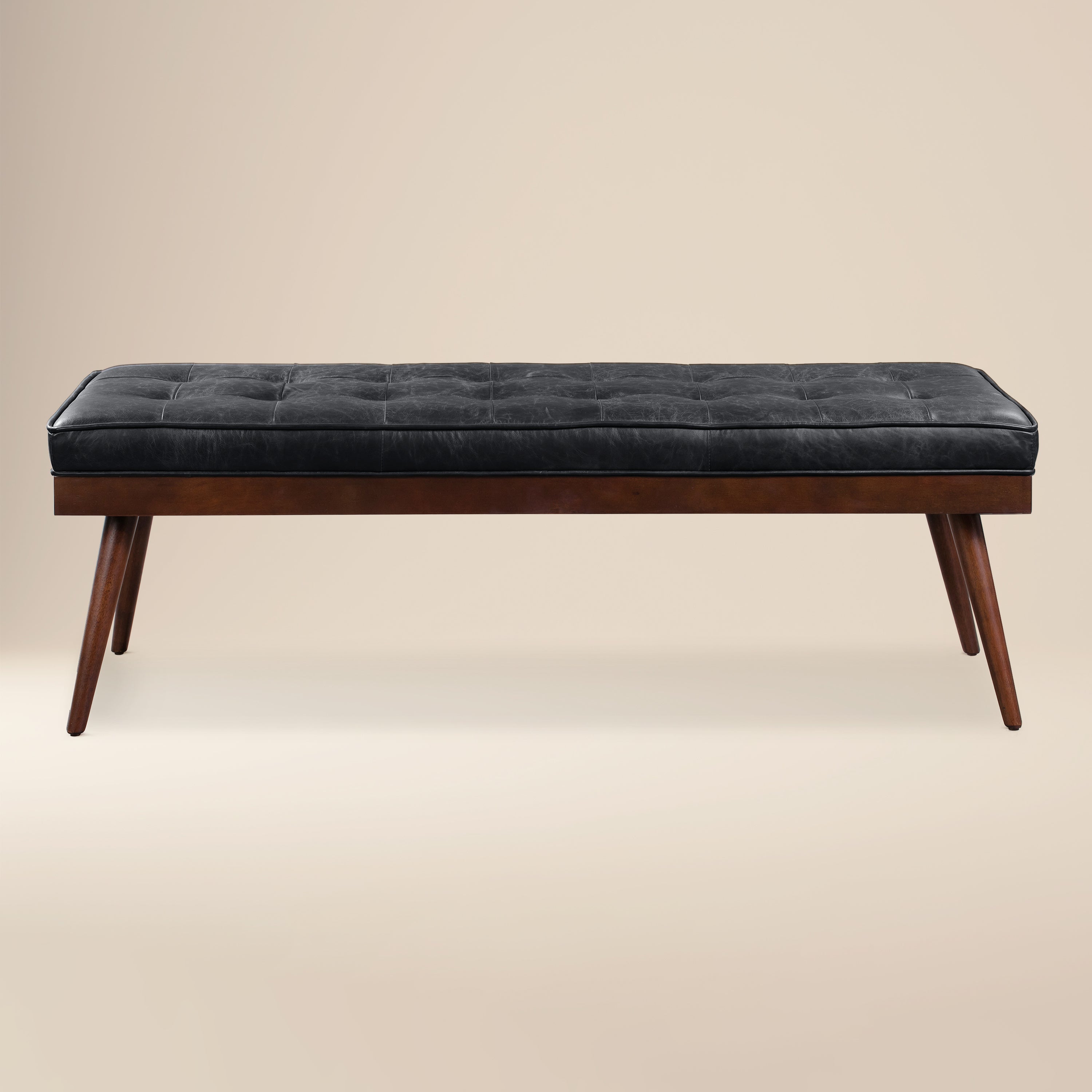 Banc en cuir | Noir onyx