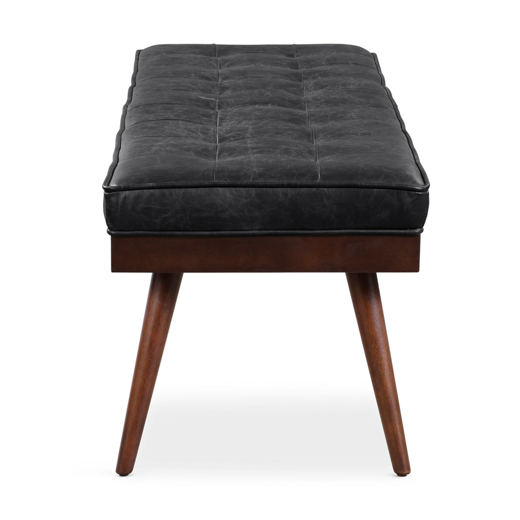 Banc en cuir | Noir onyx