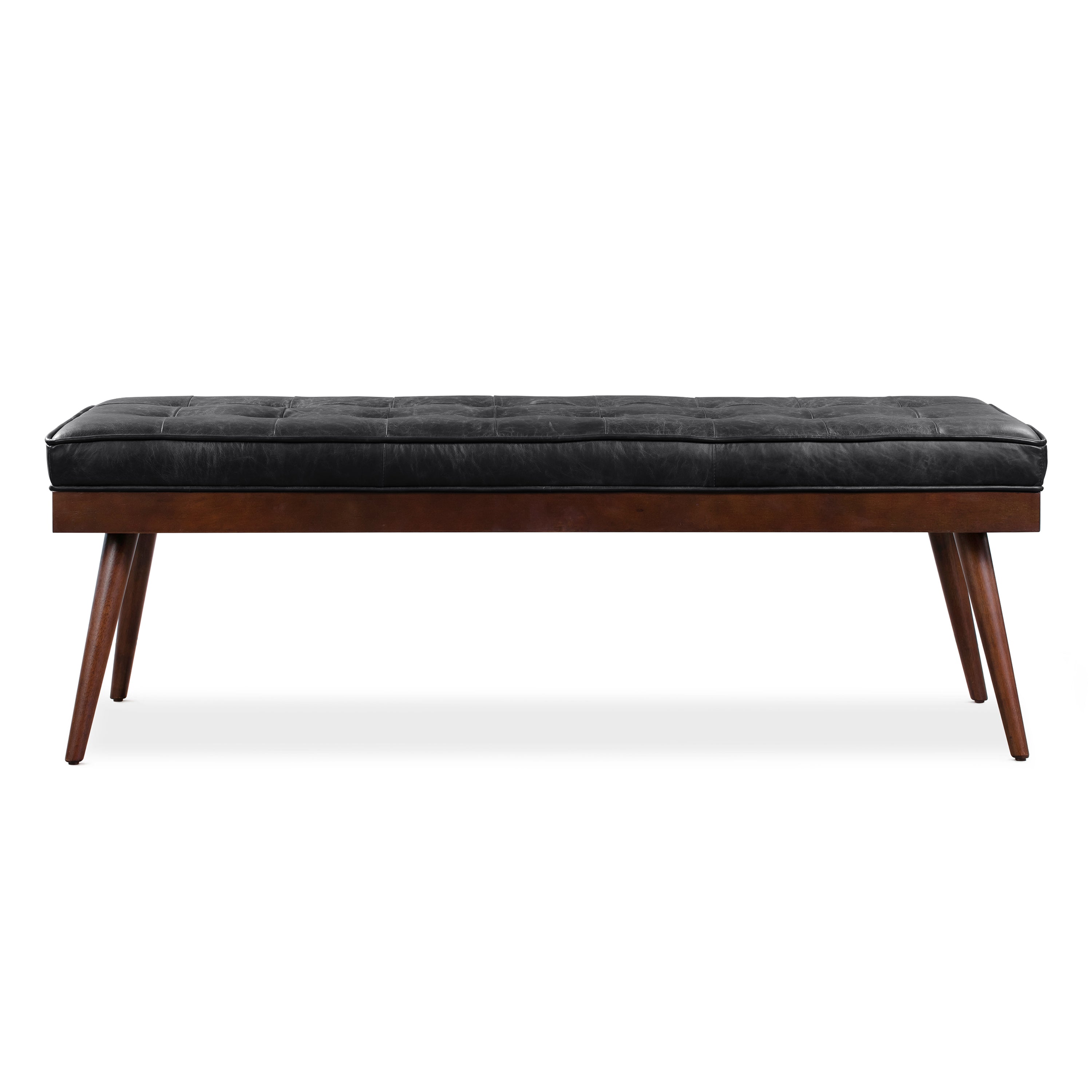 Banc en cuir | Noir onyx