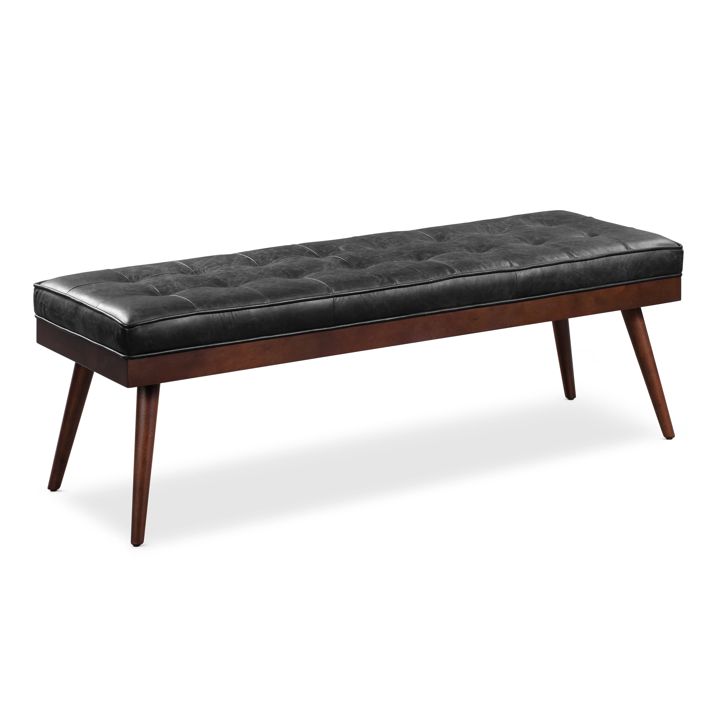 Banc en cuir | Noir onyx