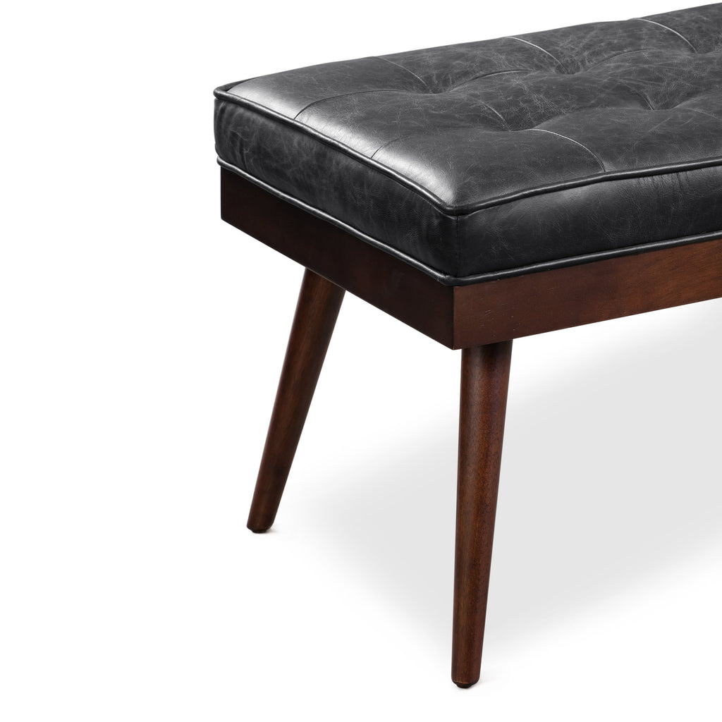 Banc en cuir | Noir onyx