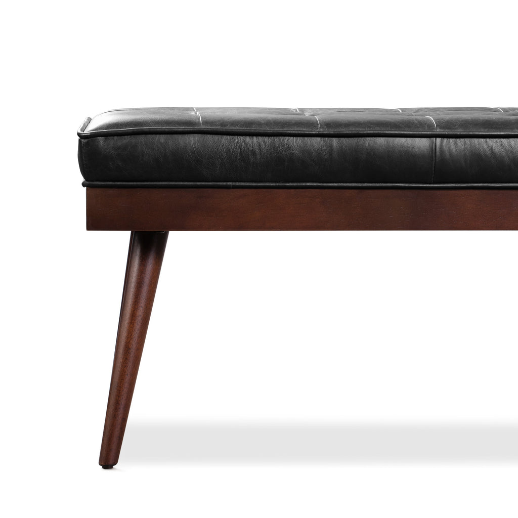 Banc en cuir | Noir onyx