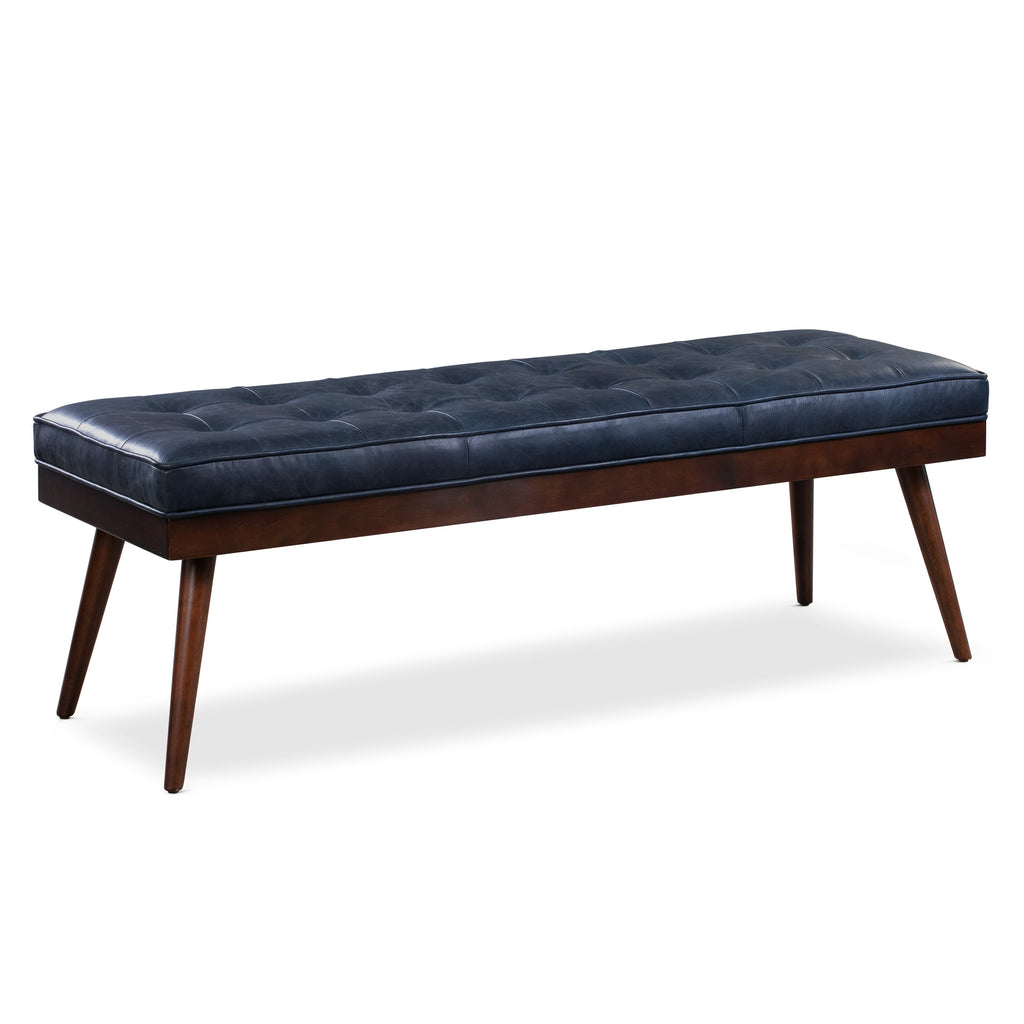 Banc en cuir | Bleu nuit