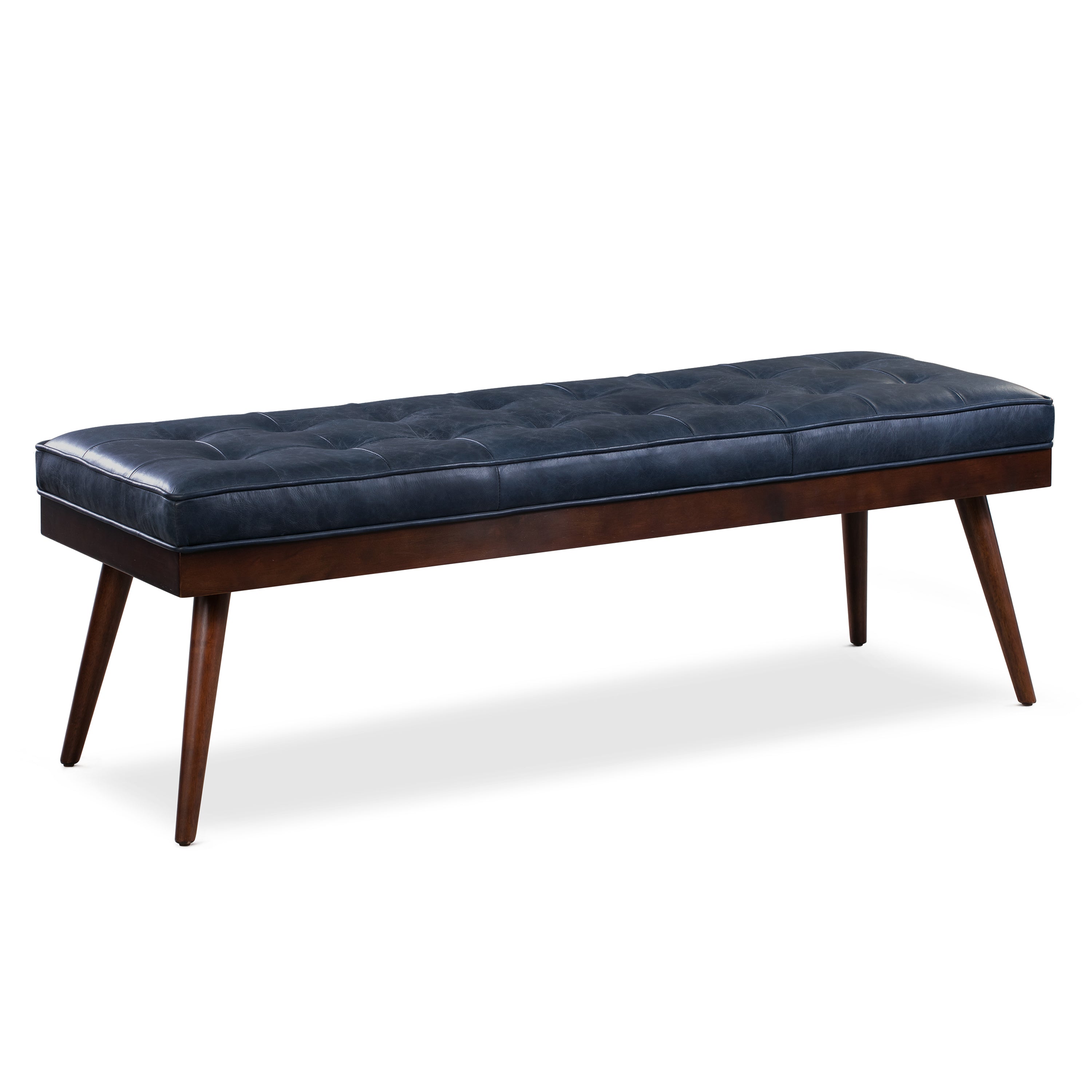 Banc en cuir | Bleu nuit