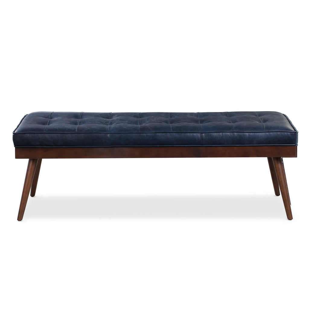 Banc en cuir | Bleu nuit