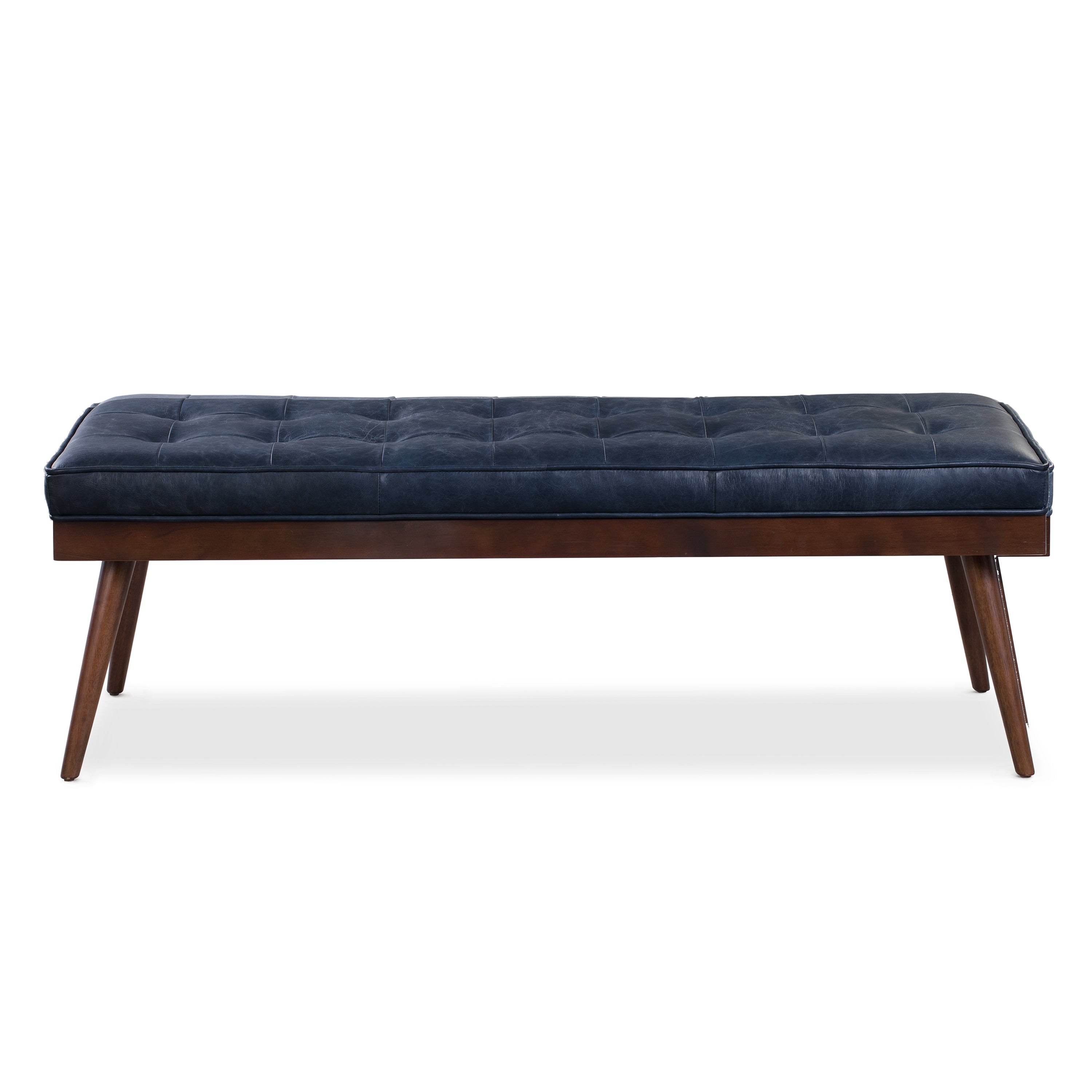 Banc en cuir | Bleu nuit