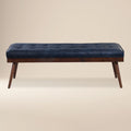 Banc en cuir | Bleu nuit