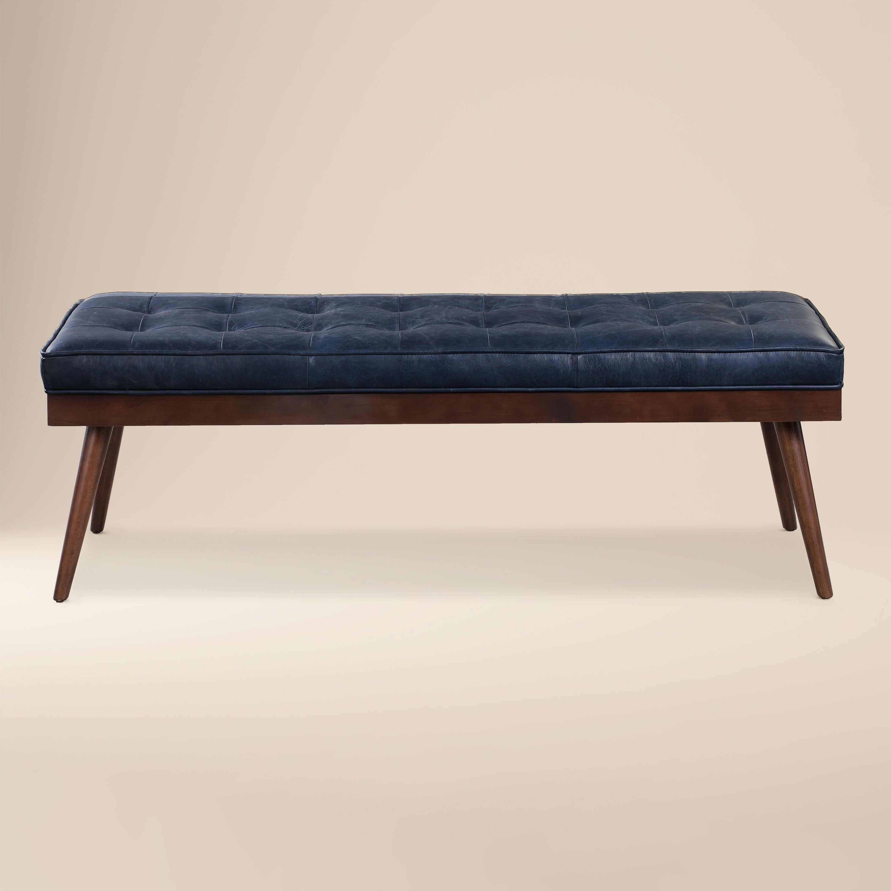 Banc en cuir | Bleu nuit