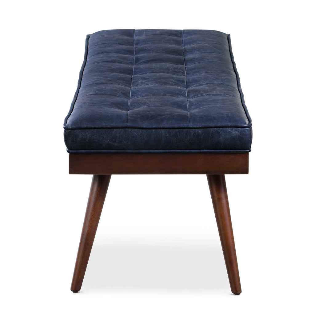 Banc en cuir | Bleu nuit