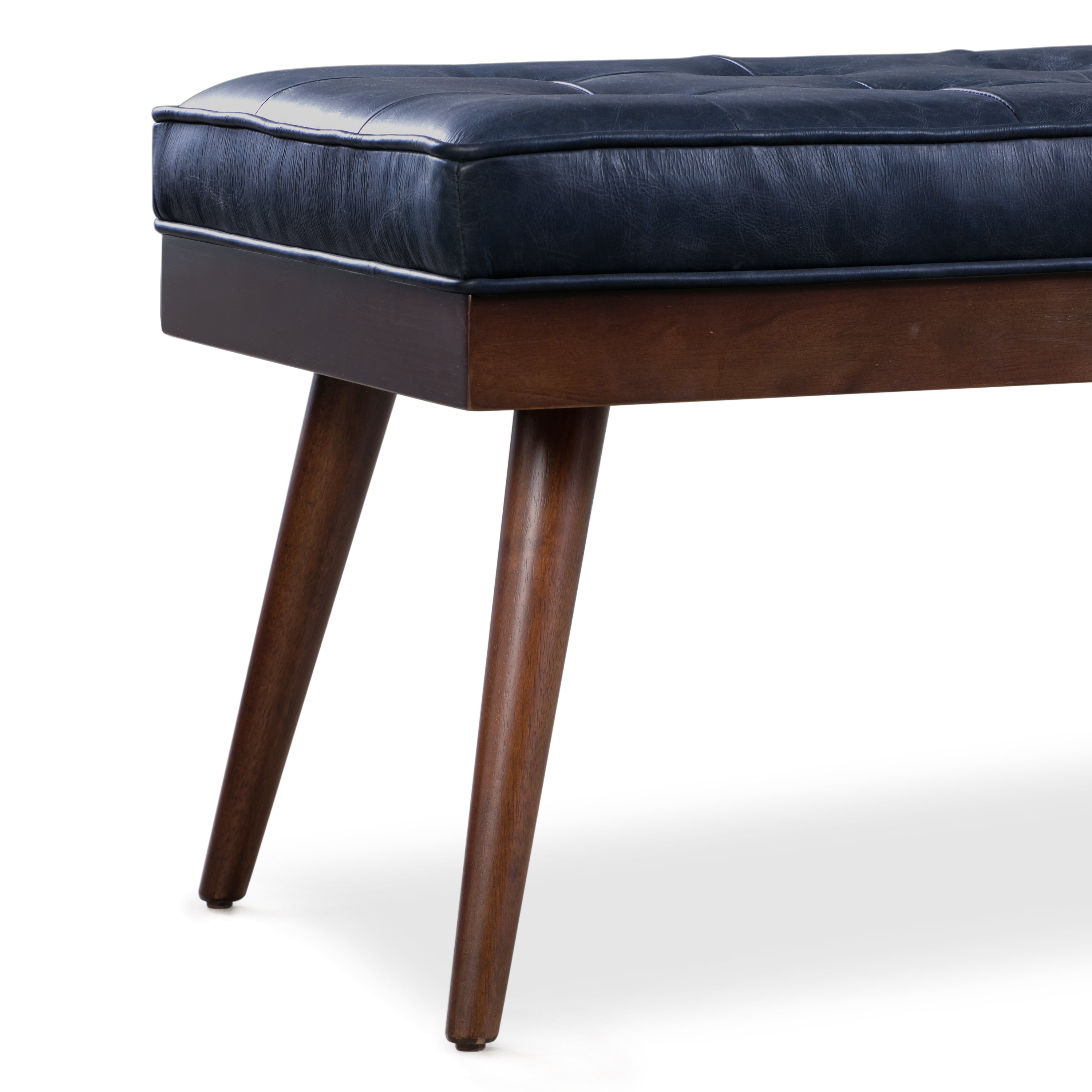 Banc en cuir | Bleu nuit