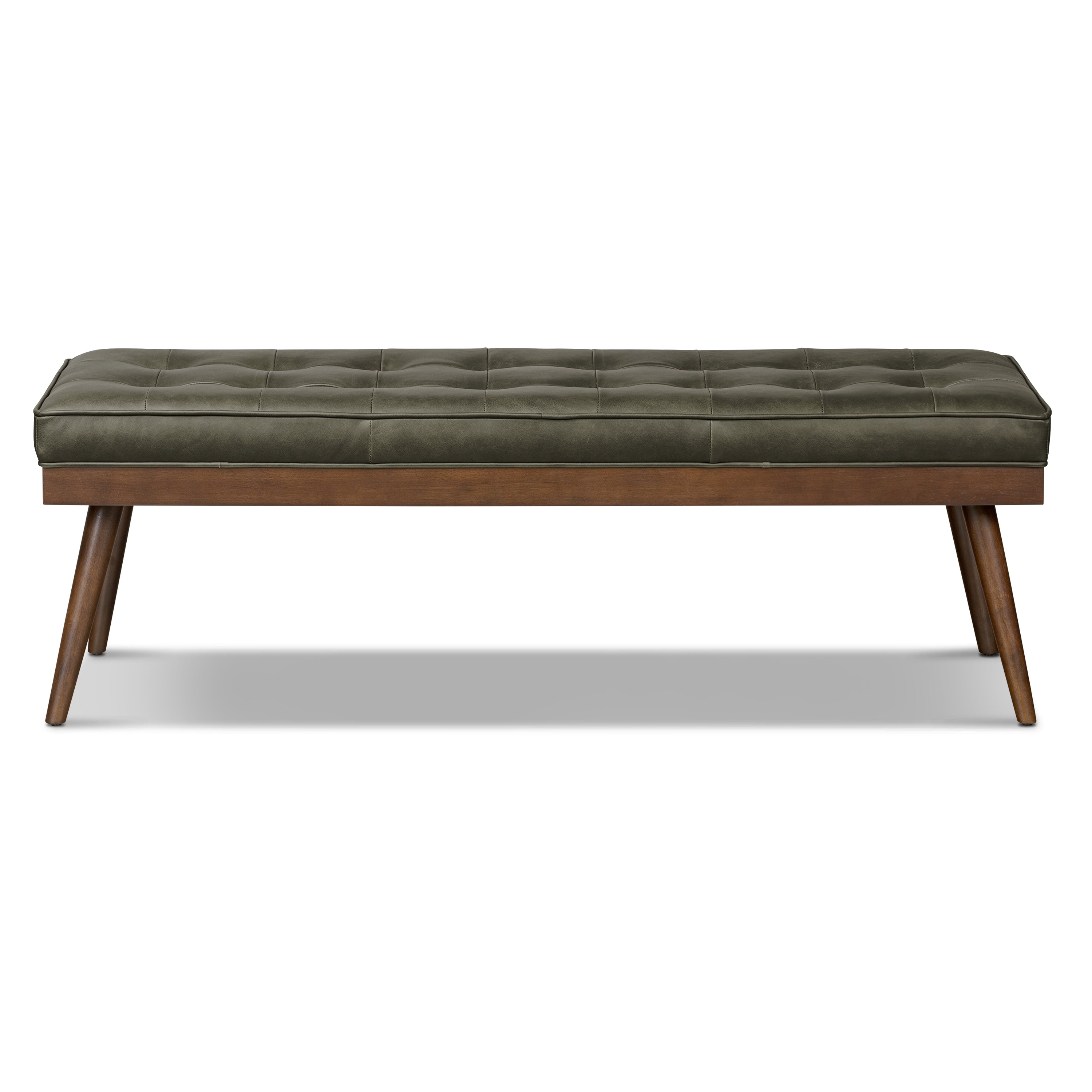 Banc en cuir | Vert olivine