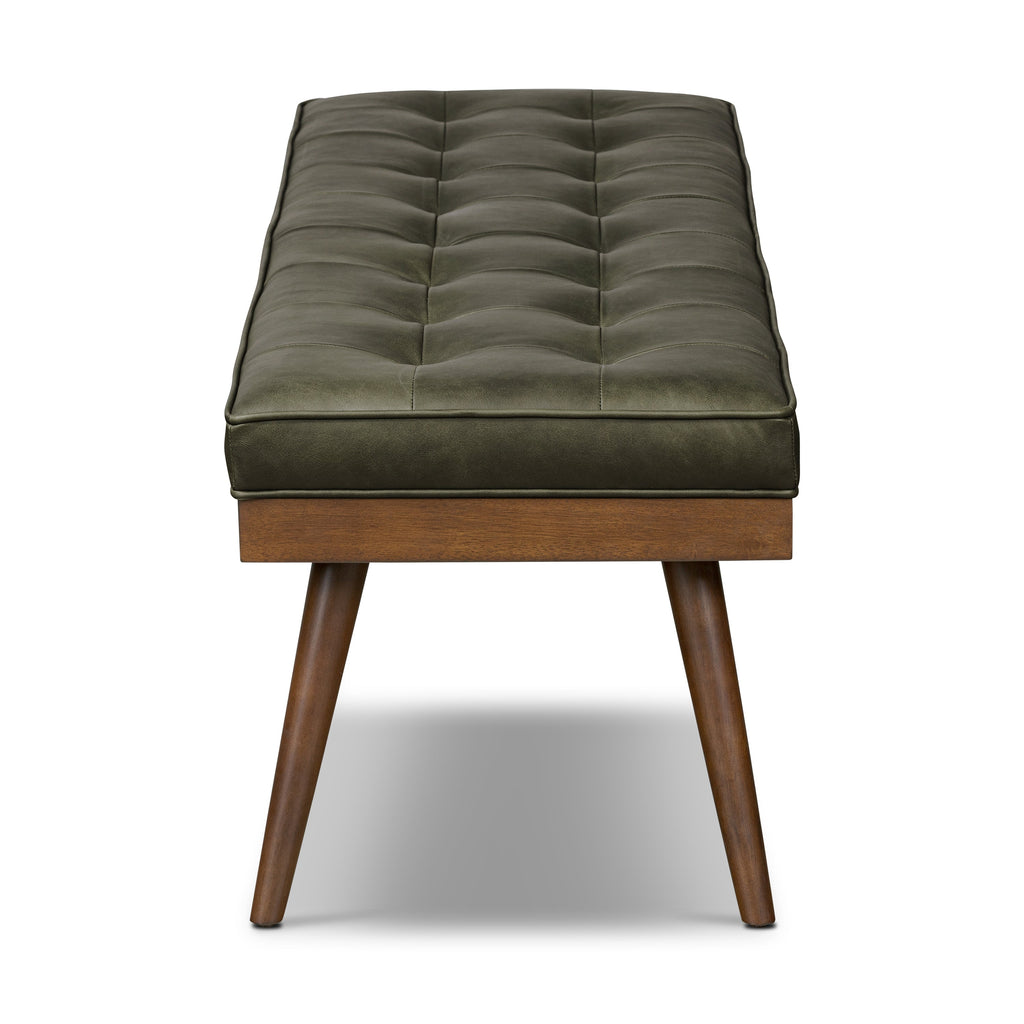 Banc en cuir | Vert olivine