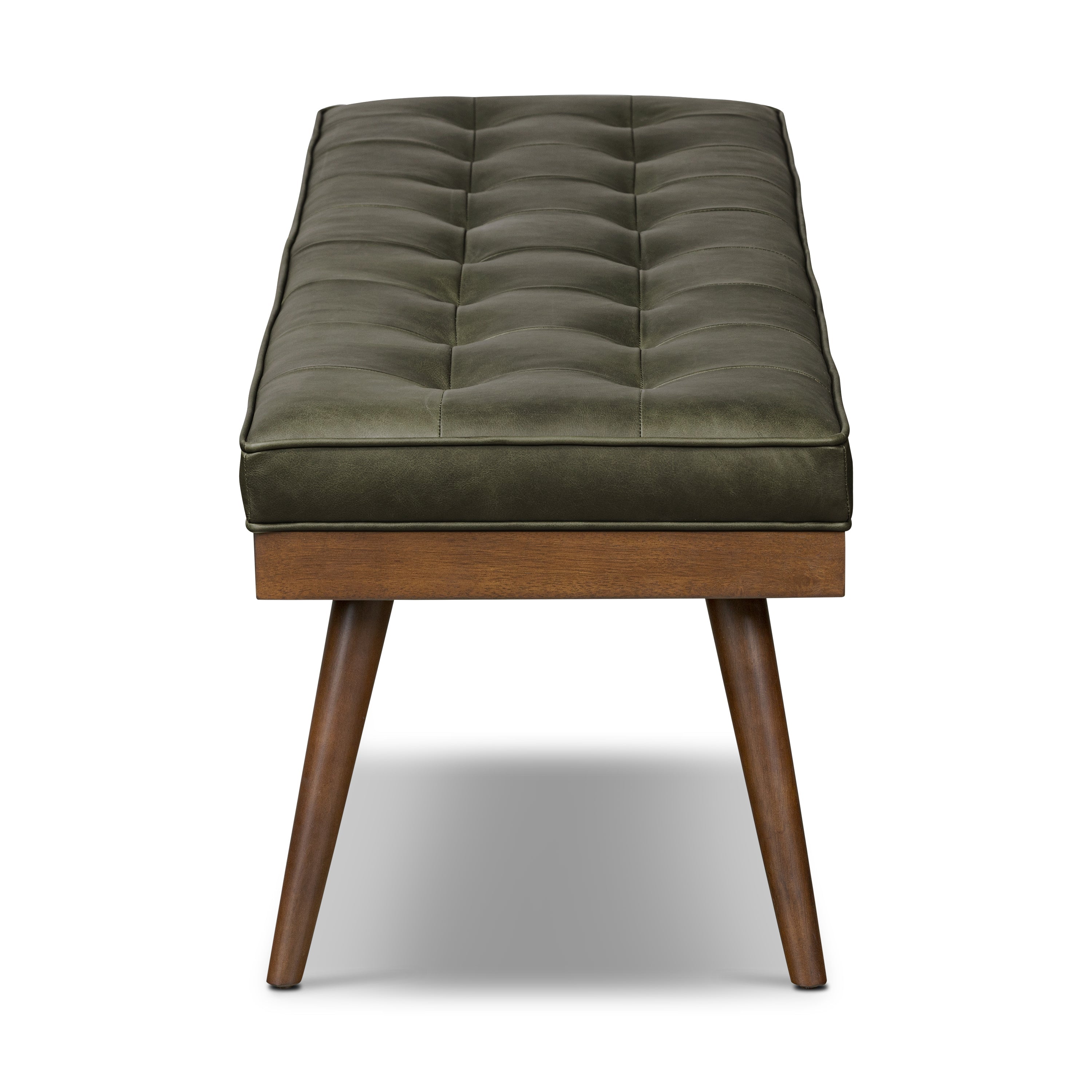 Banc en cuir | Vert olivine