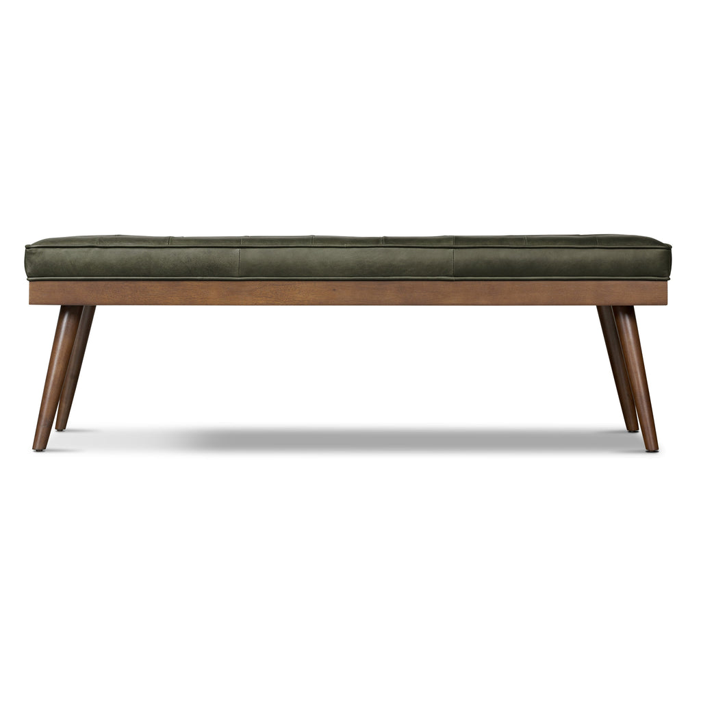 Banc en cuir | Vert olivine