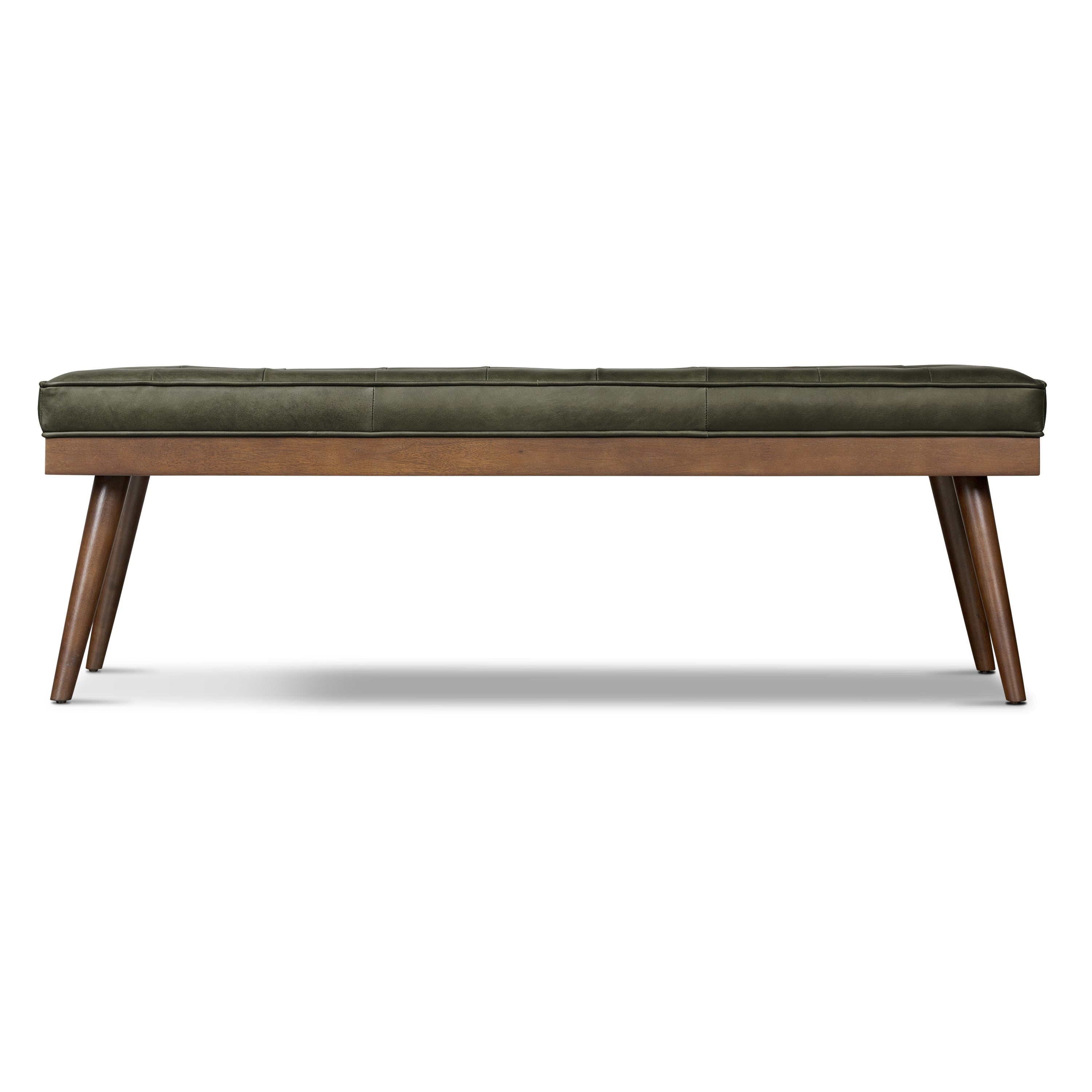 Banc en cuir | Vert olivine
