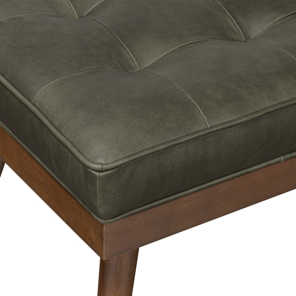 Banc en cuir | Vert olivine