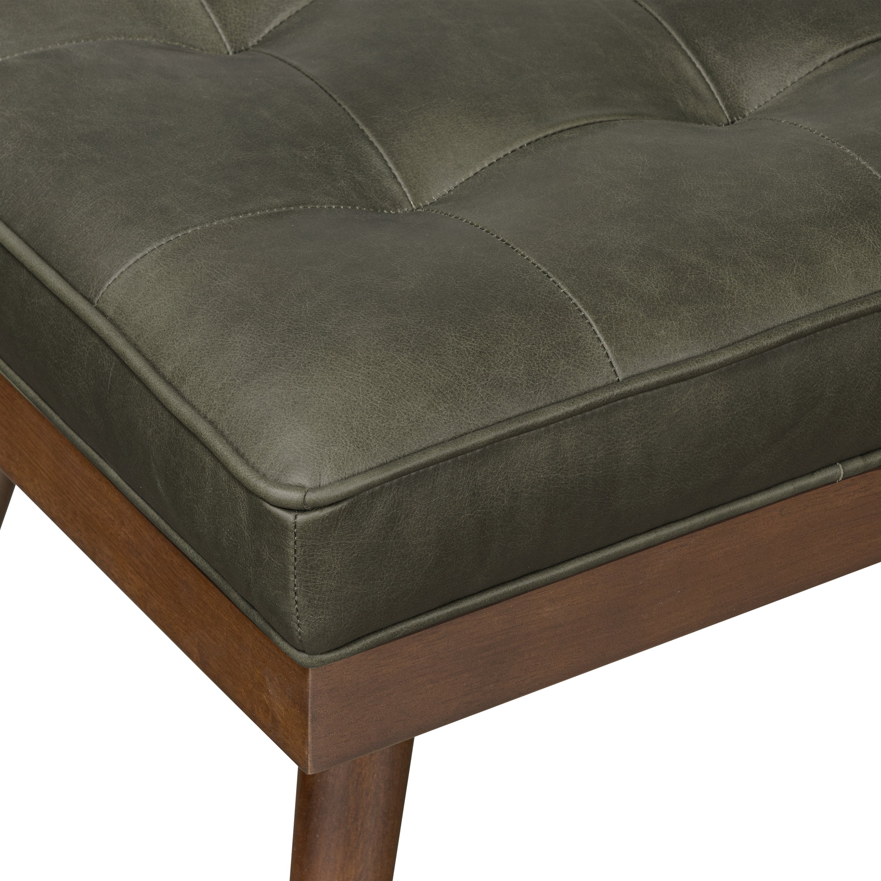 Banc en cuir | Vert olivine