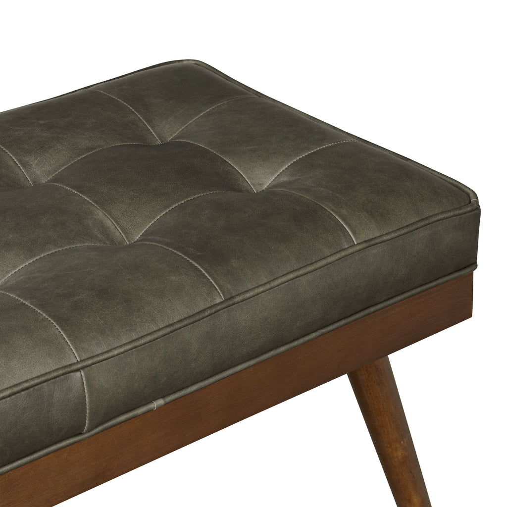 Banc en cuir | Vert olivine