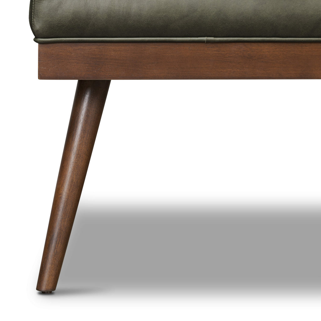 Banc en cuir | Vert olivine