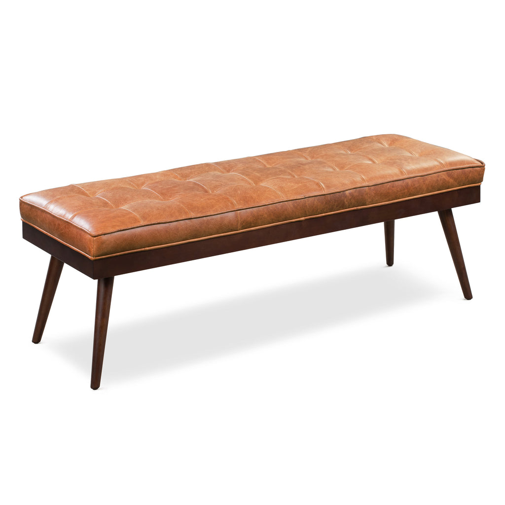 Banc en cuir | Cognac