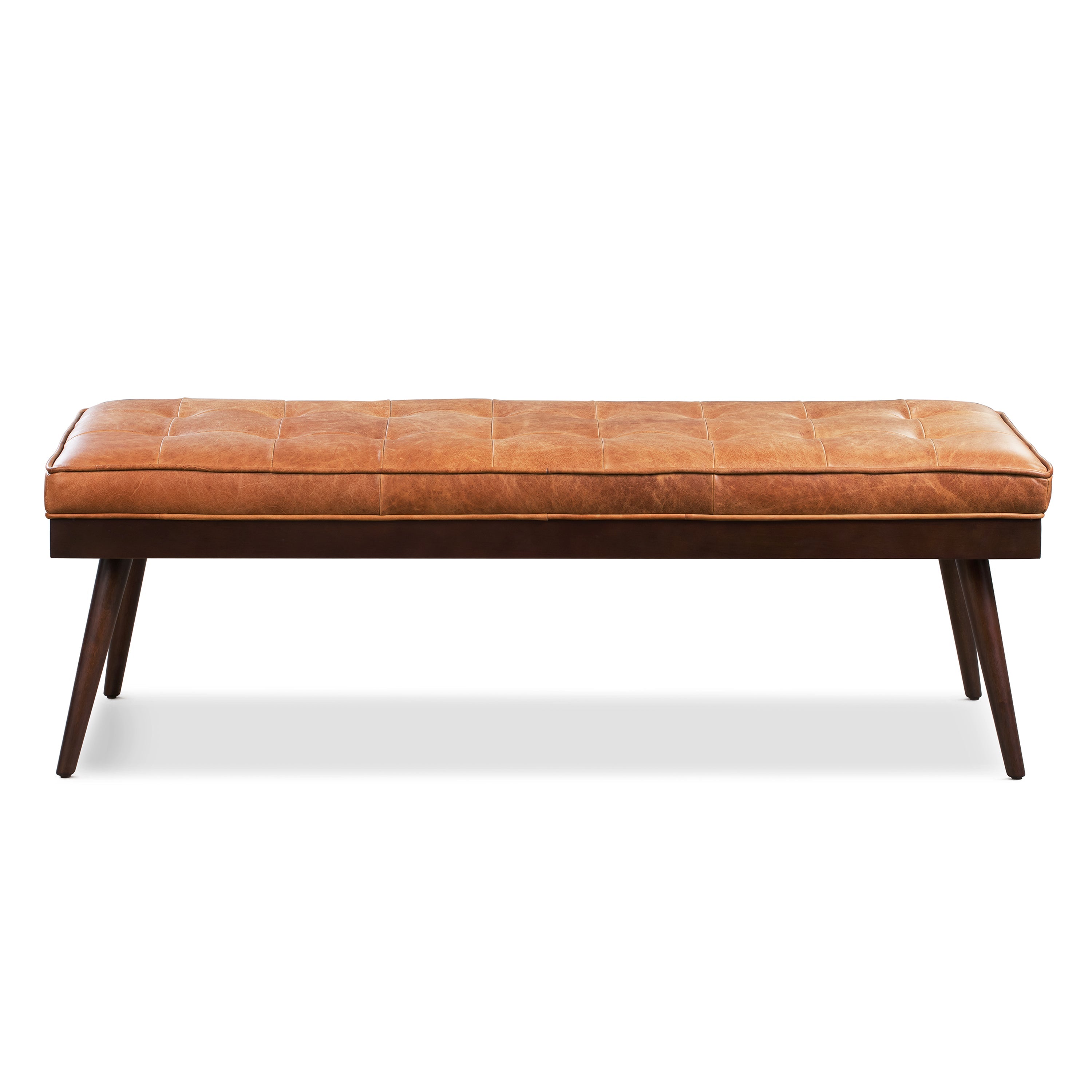 Banc en cuir | Cognac
