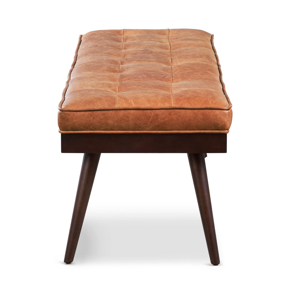 Banc en cuir | Cognac