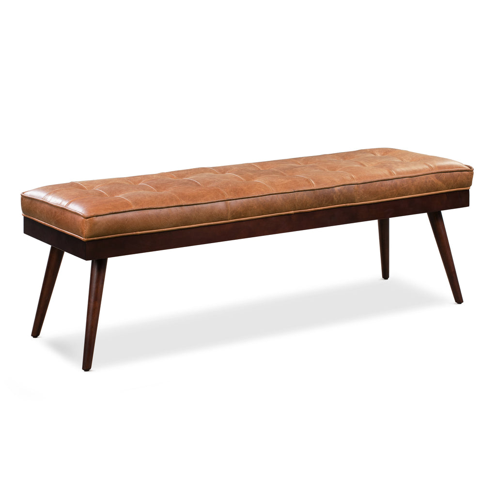 Banc en cuir | Cognac