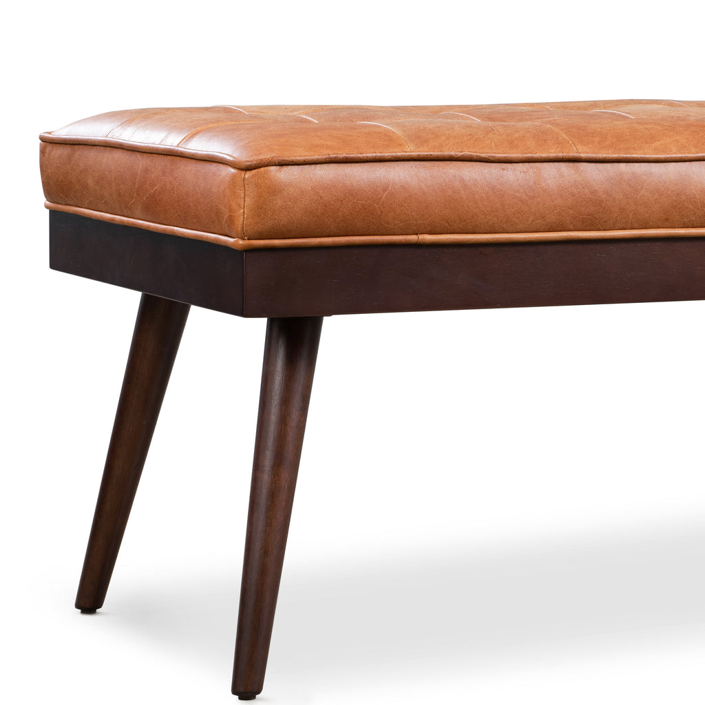 Banc en cuir | Cognac
