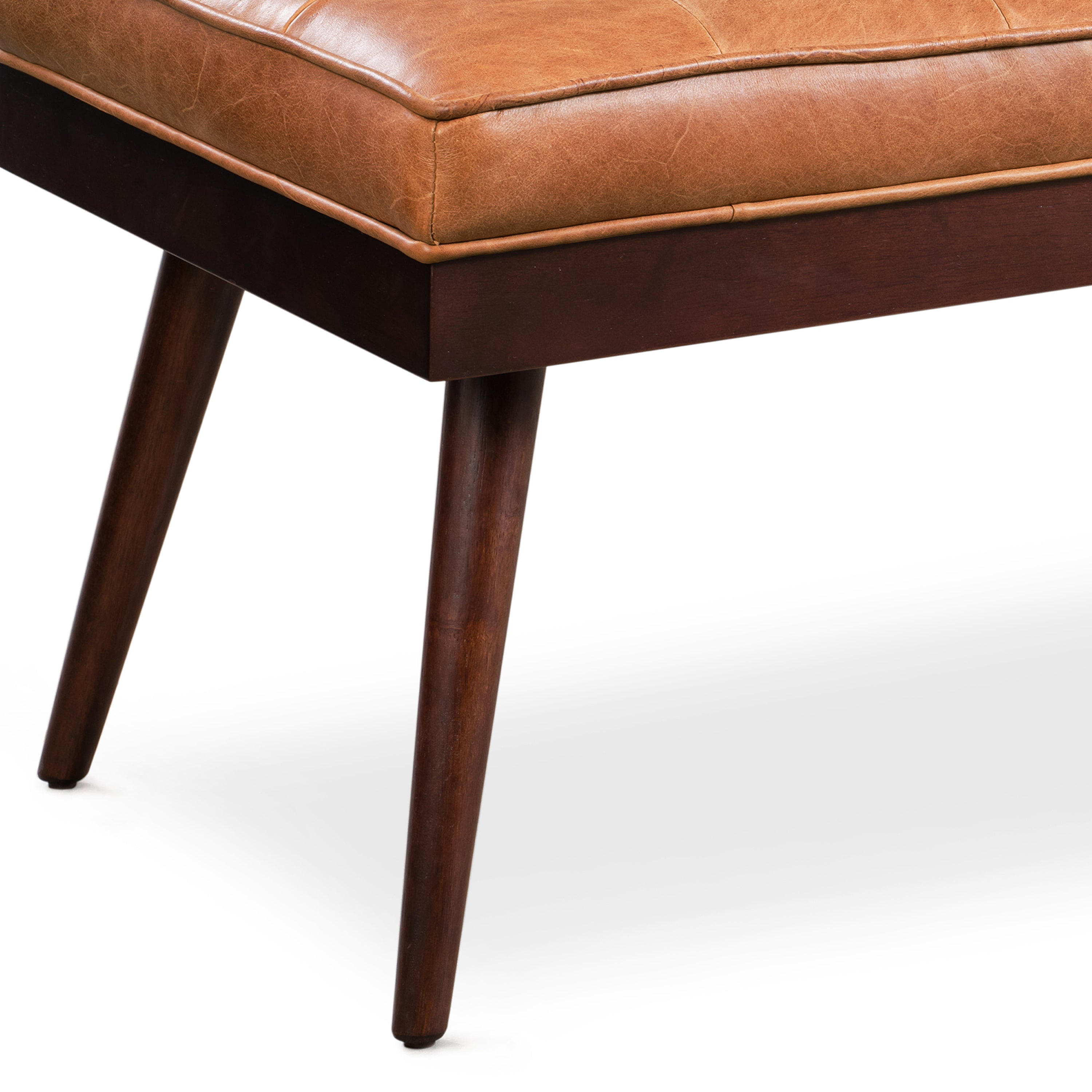 Banc en cuir | Cognac