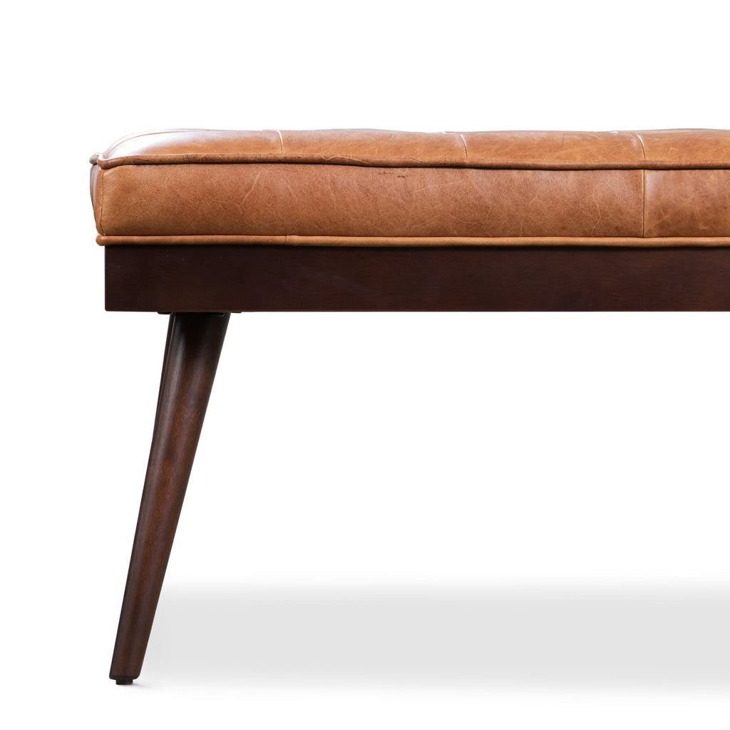 Banc en cuir | Cognac