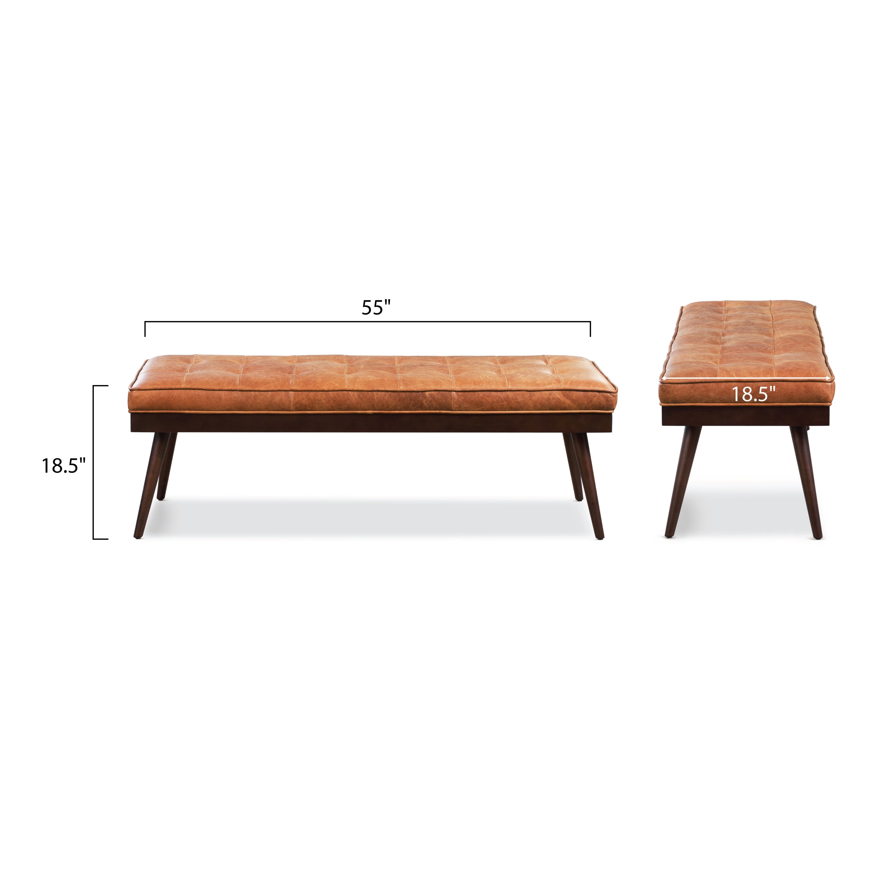 Banc en cuir | Cognac