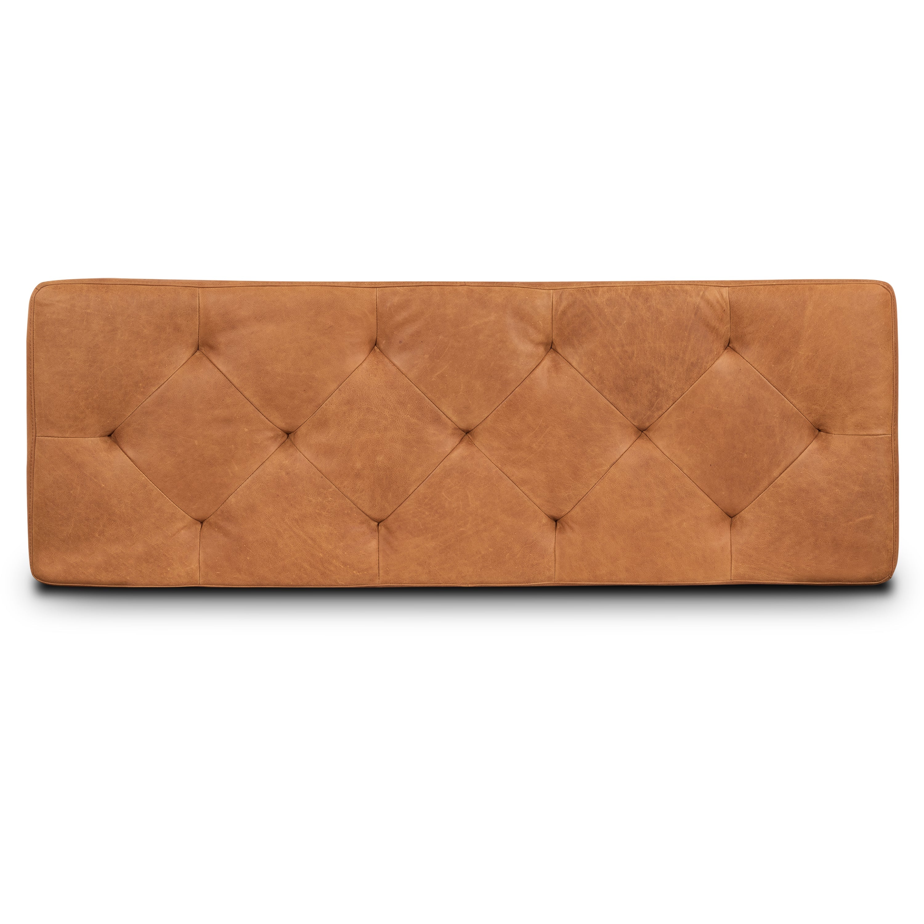 Pouffe de rangement en cuir | Tannage cognac