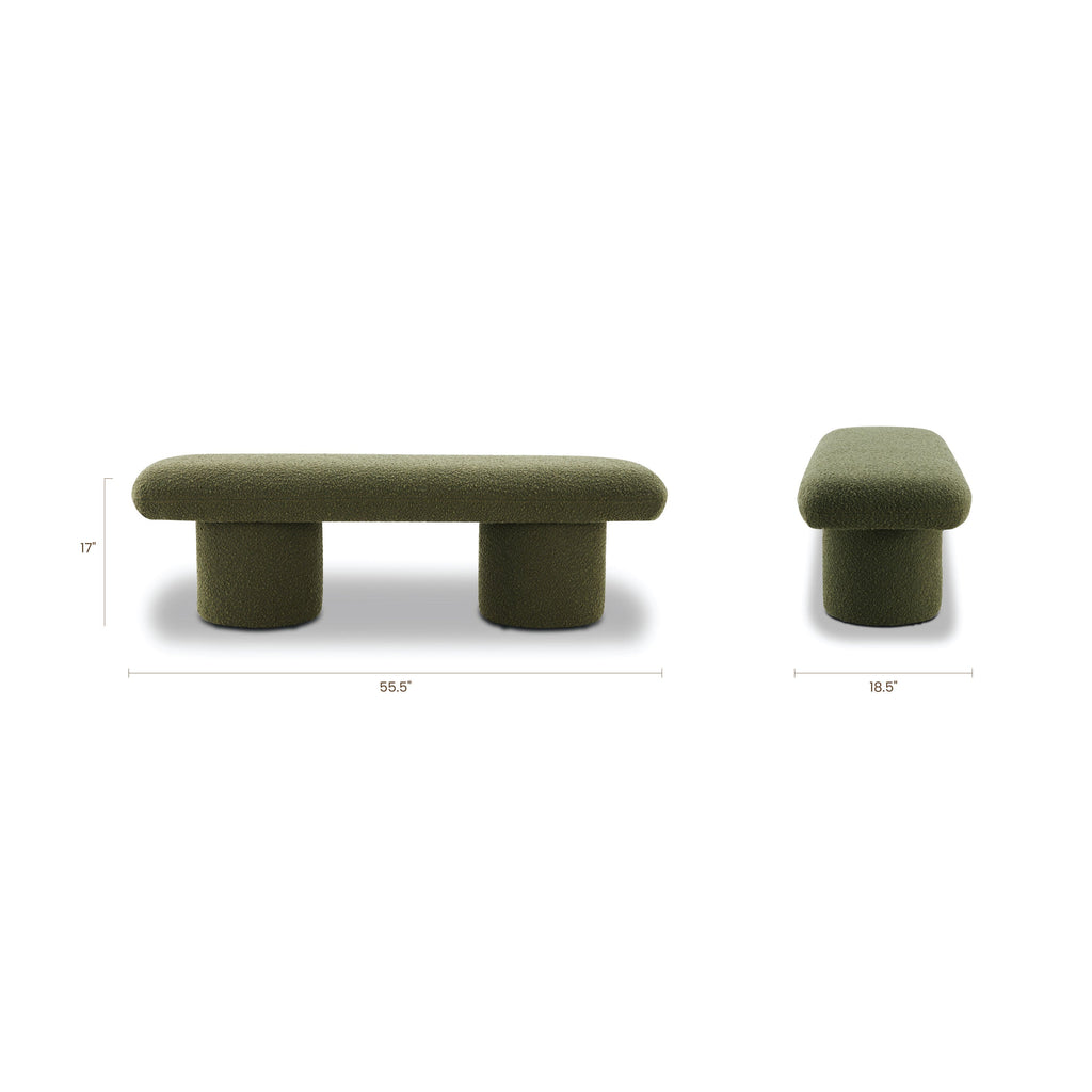 Banc | Bouclé vert fougère