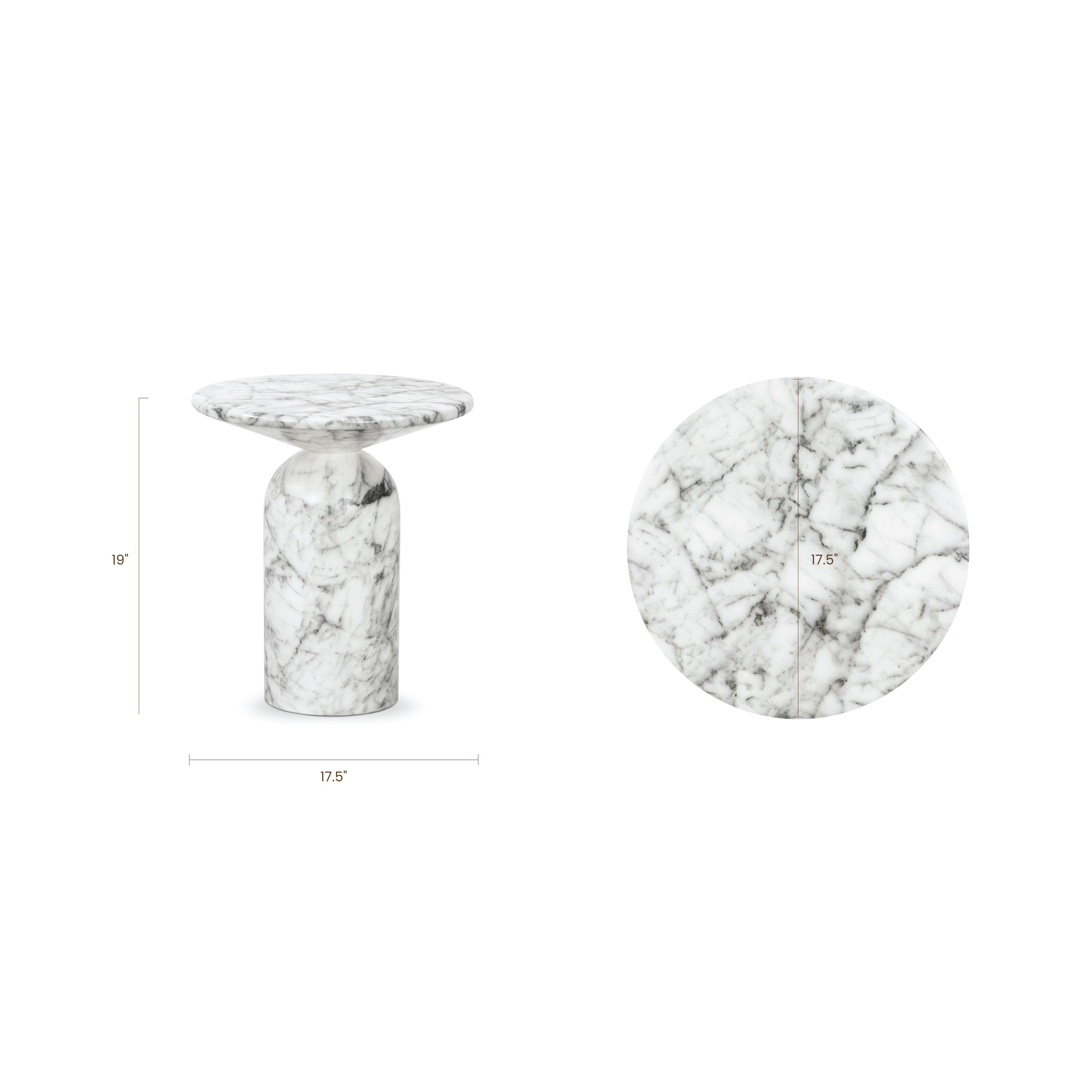Table d'appoint | Marbre blanc