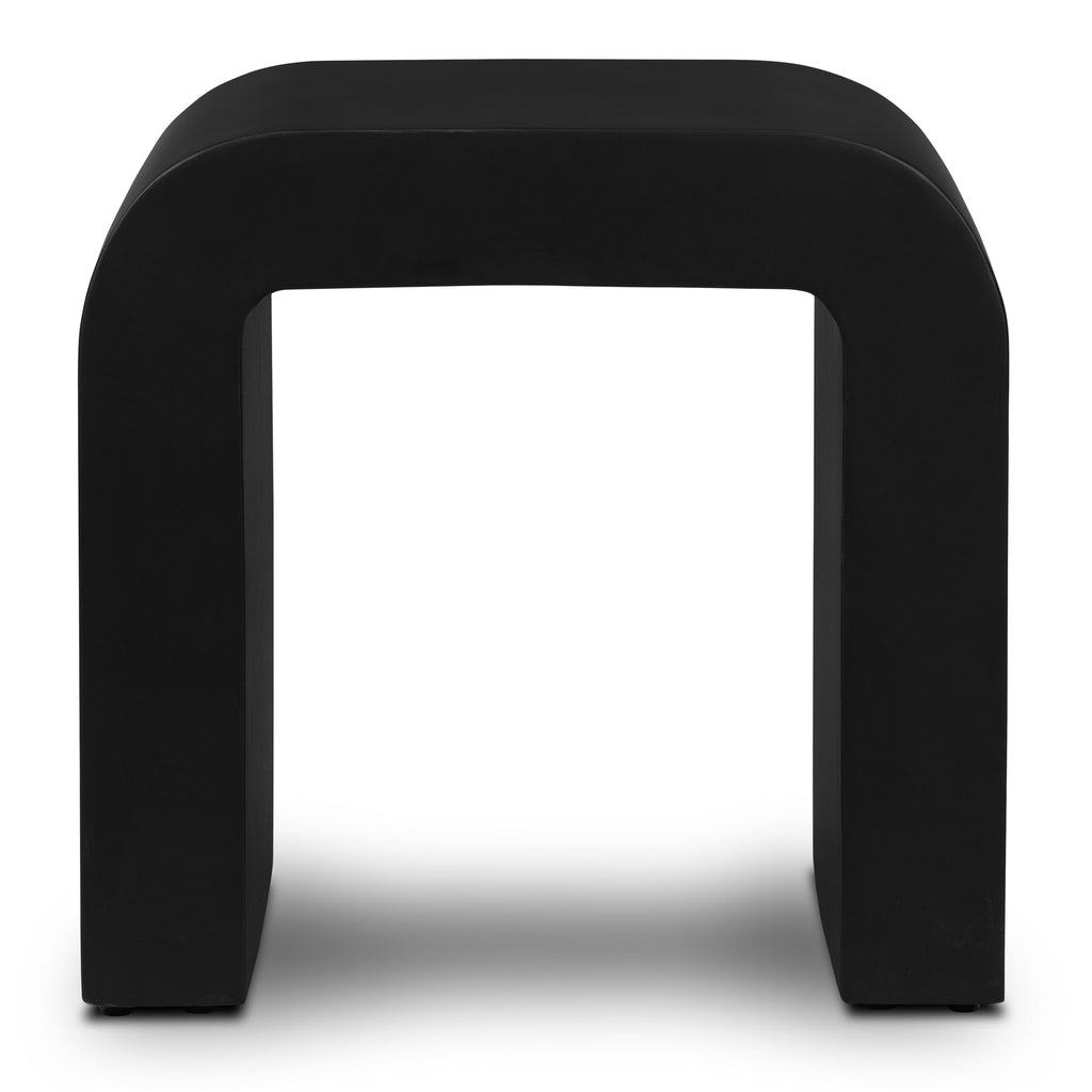 Table d'appoint fer à cheval | Béton noir