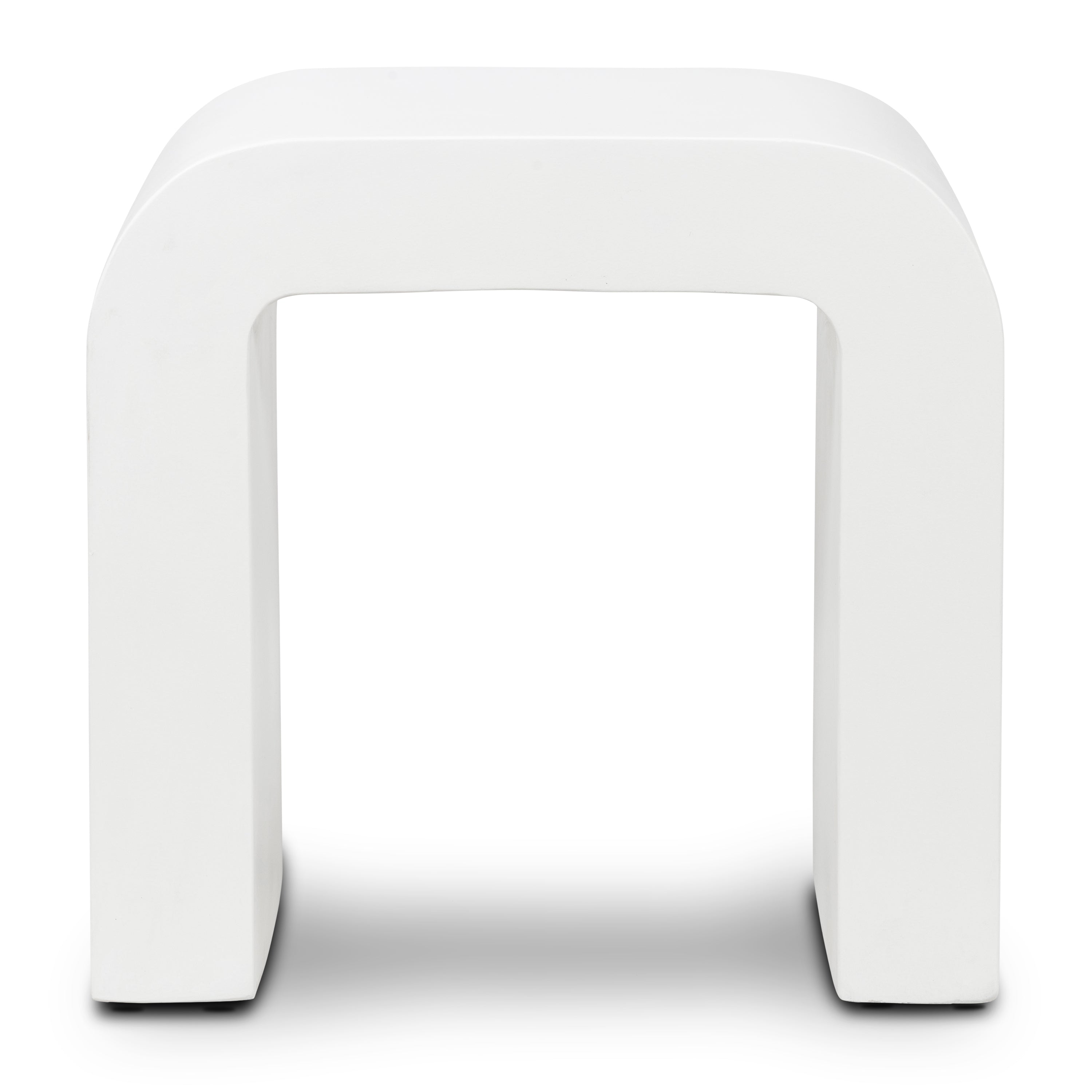 Table d'appoint fer à cheval | Béton couleur ivoire