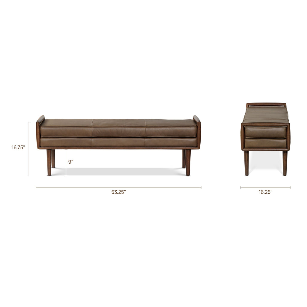 Banc en cuir 53,5 | Marron cacao